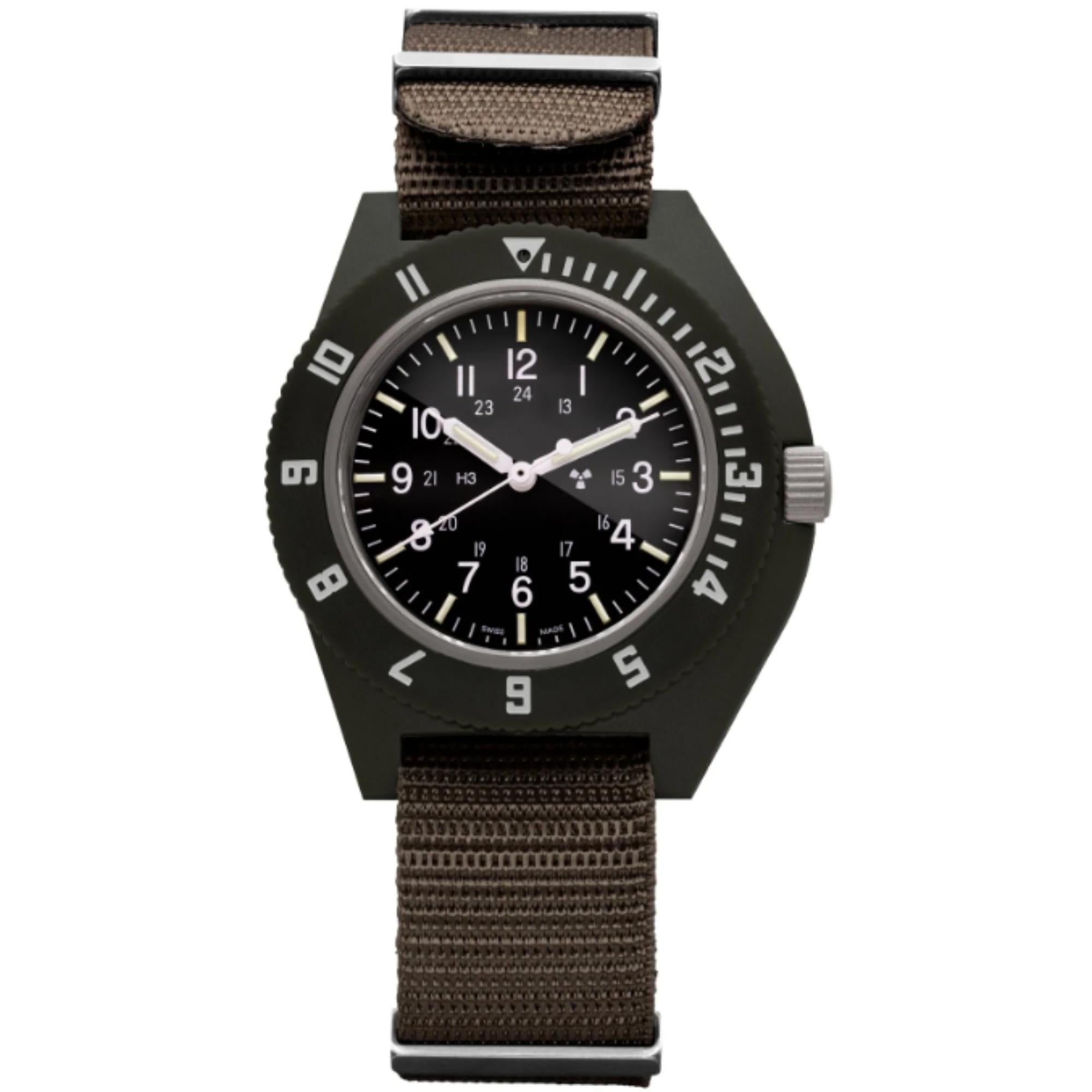 Marathon Pilot's Navigator Sage Green Quartz Black Dial Men’s Watch WW194001SG-0011