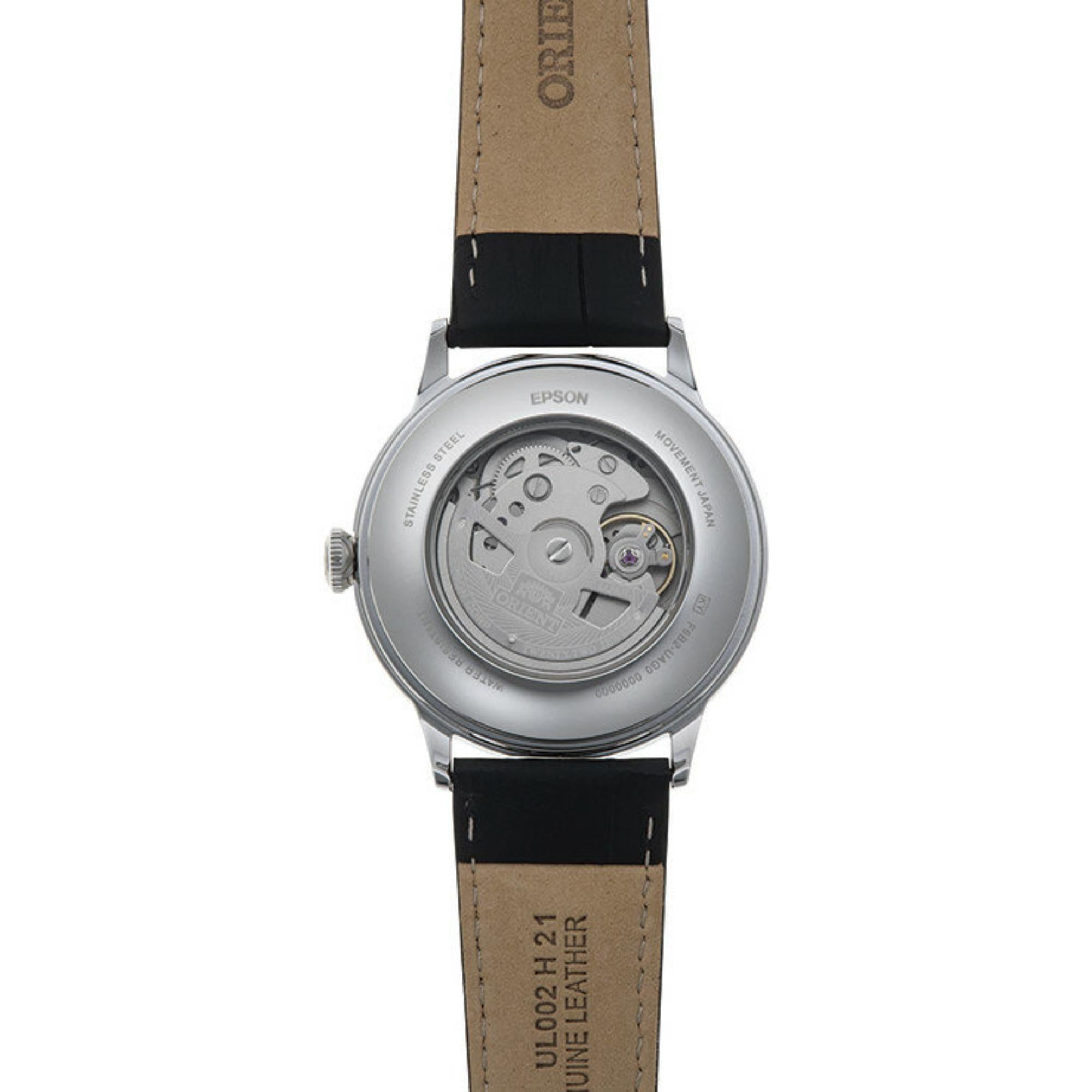 Orient Bambino Version 8 Classic Vintage Style Automatic White Dial Leather Strap Men’s Dress Watch RA-AK0701S30B