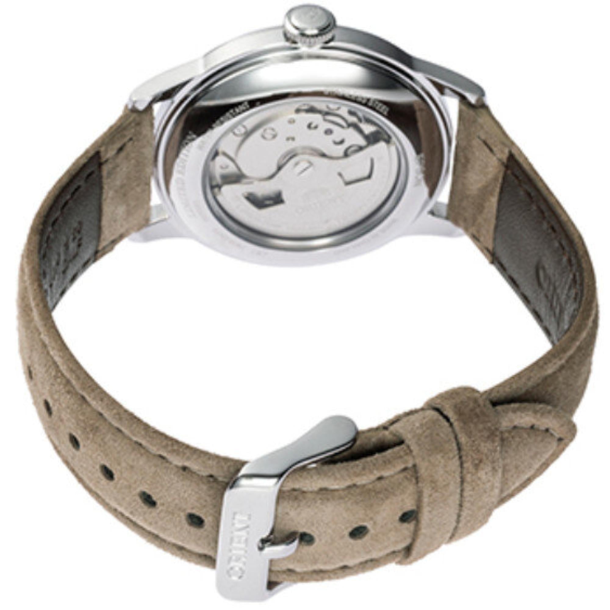 Orient Bambino Classic Vintage Style Automatic Gray Dial Leather Strap Men's Dress Watch RA-AC0M13N30B