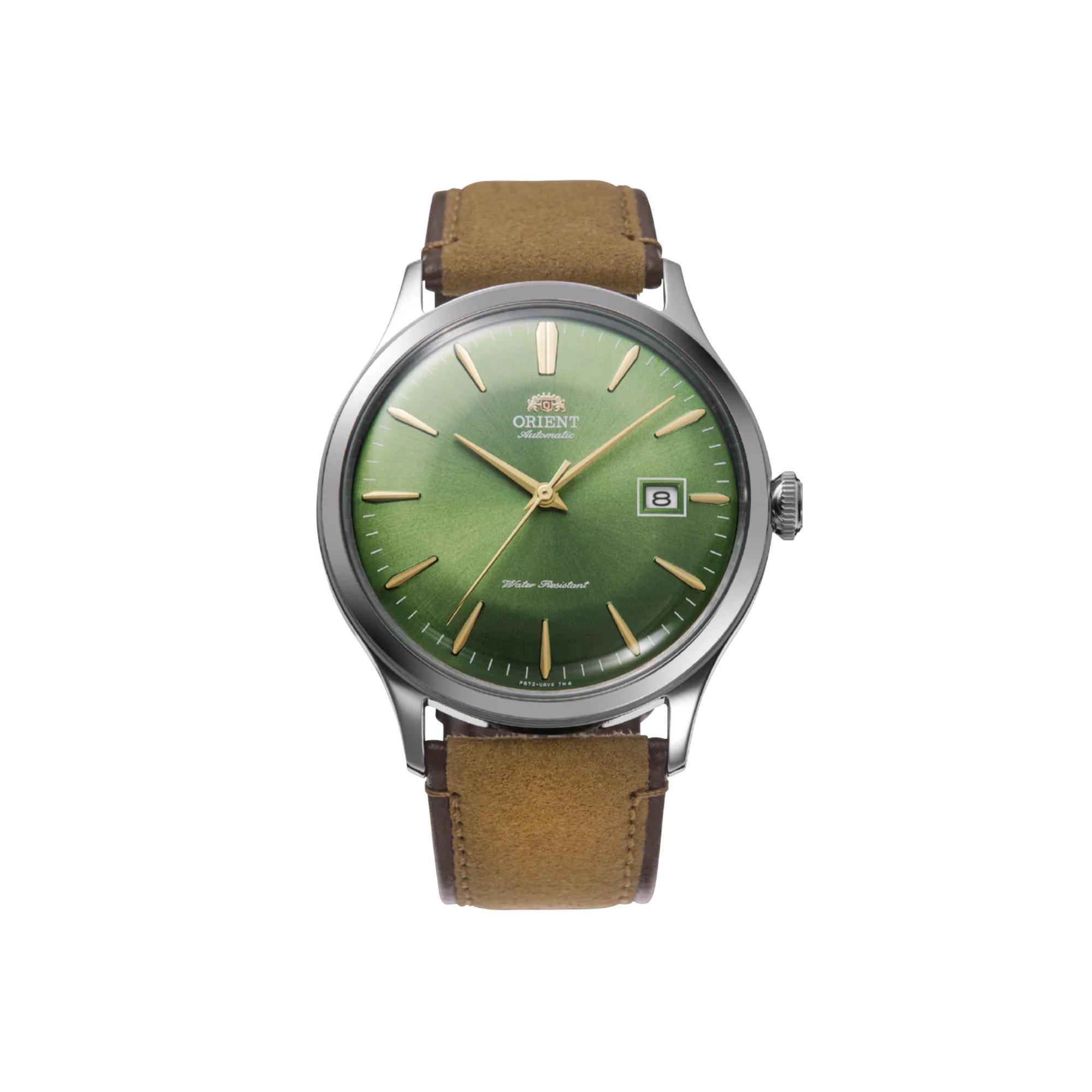 Orient Bambino Automatic Leather Strap Green Dial Men’s Watch RA-AC0P01E10B