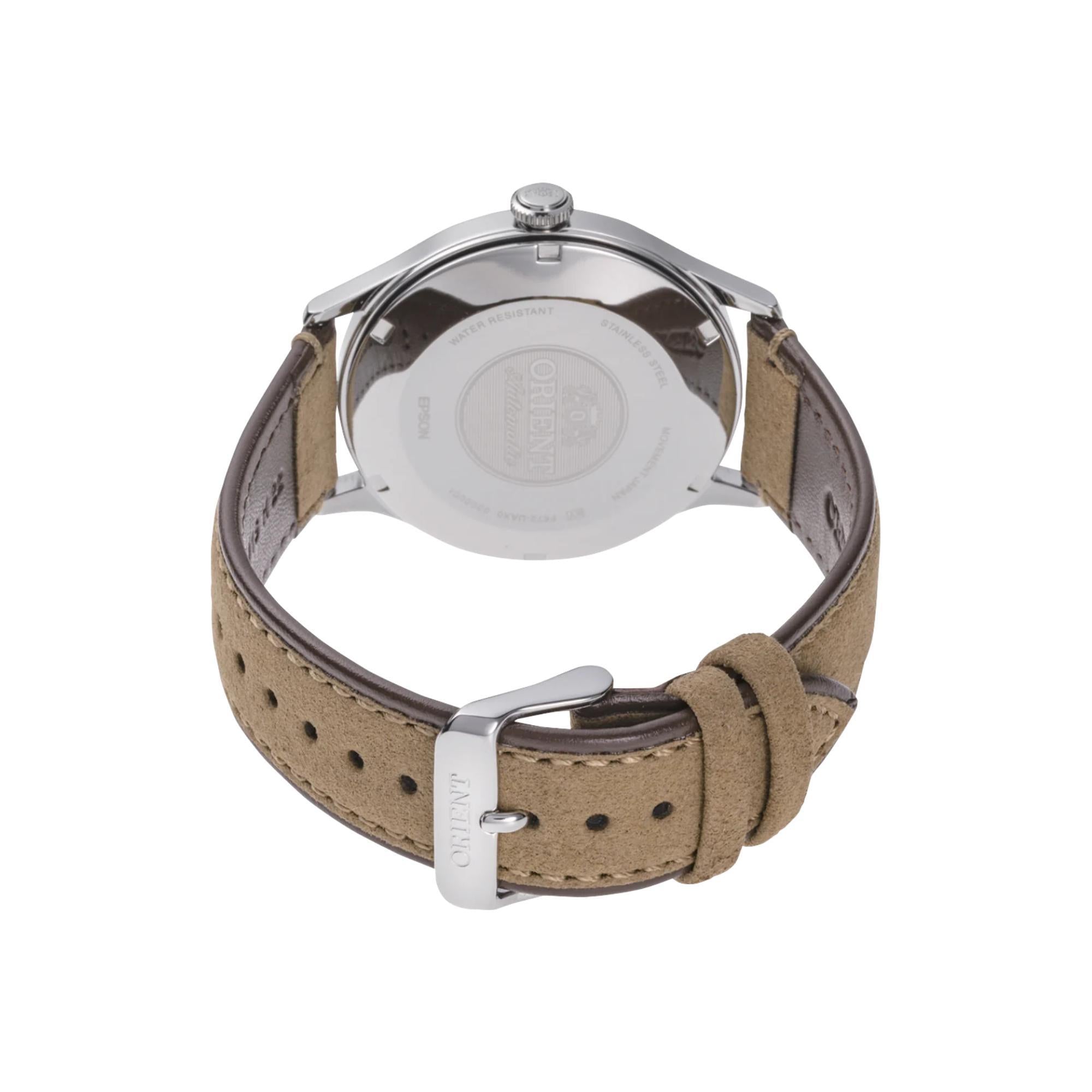 Orient Bambino Automatic Leather Strap Green Dial Men’s Watch RA-AC0P01E10B