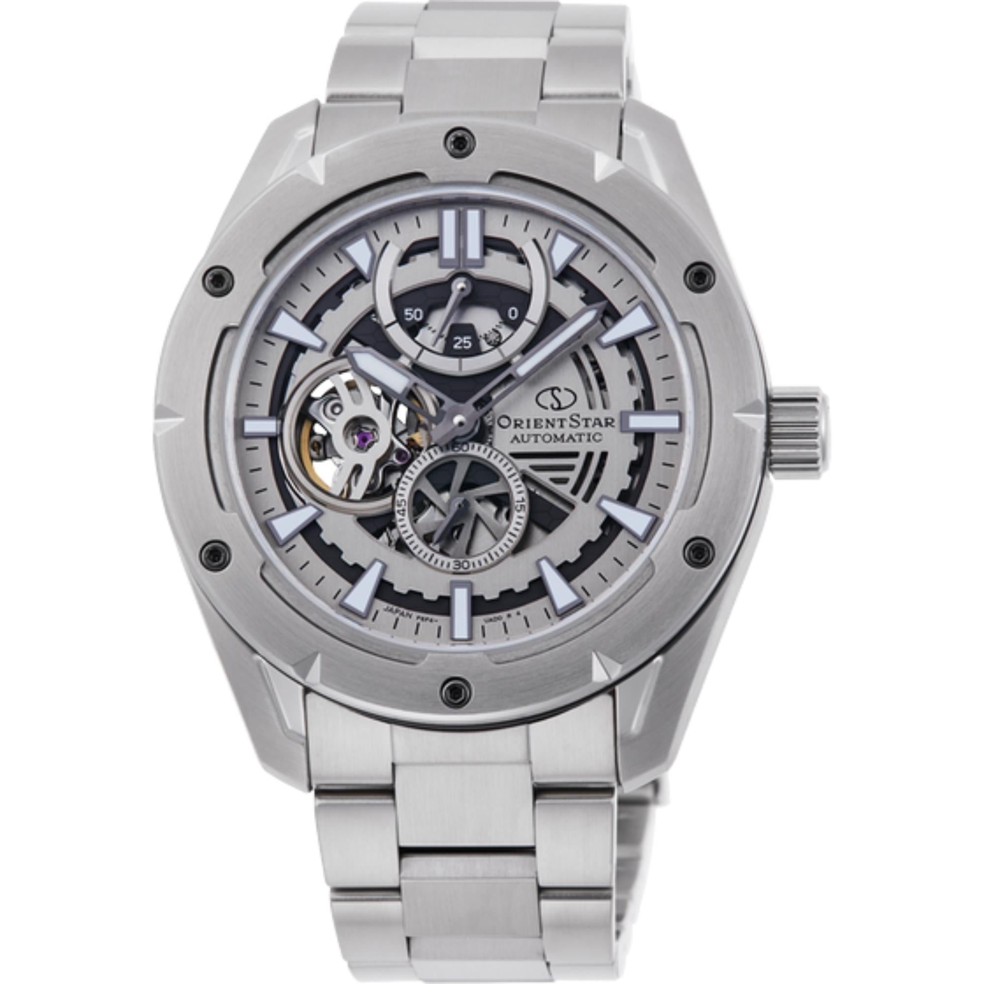 Orient Star Avant-Garde Skeleton Automatic Silver Dial Men’s Watch RE-AV0A02S00B