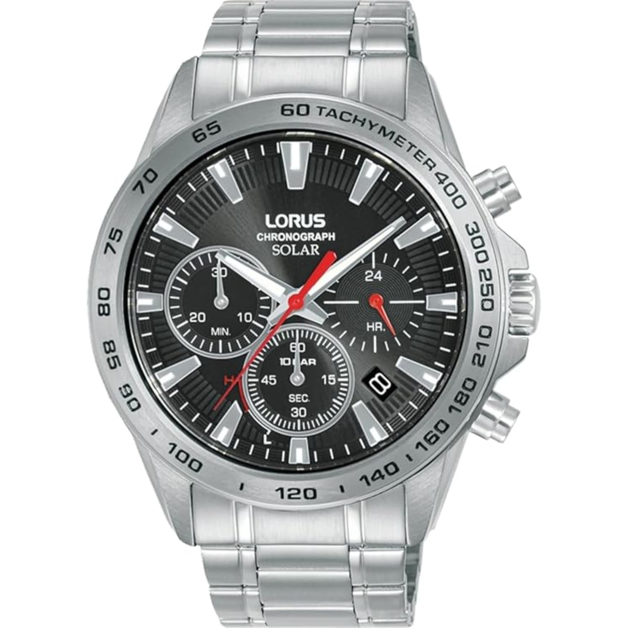 Lorus Solar Chronograph Black Dial Men's Watch RZ501AX9