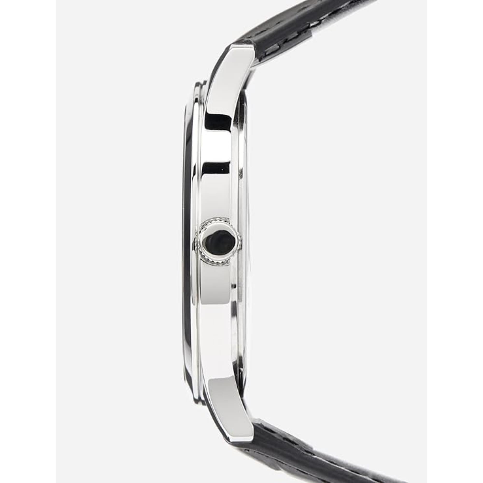 Lorus Black Leather Strap Black Dial Men’s Watch RRX71HX9