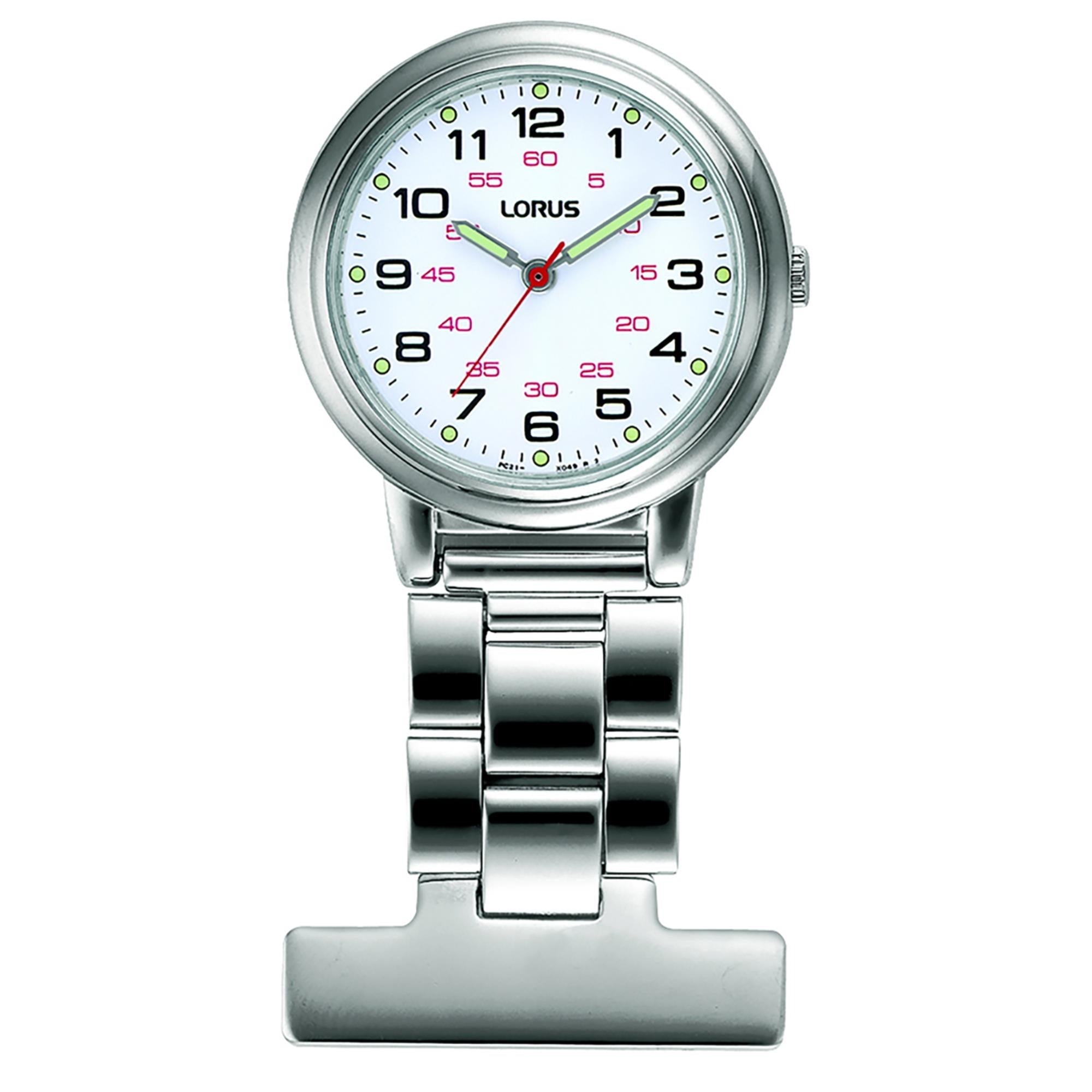 Lorus Nurses Fob Silver with White Dial Women's Watch RG251CX9