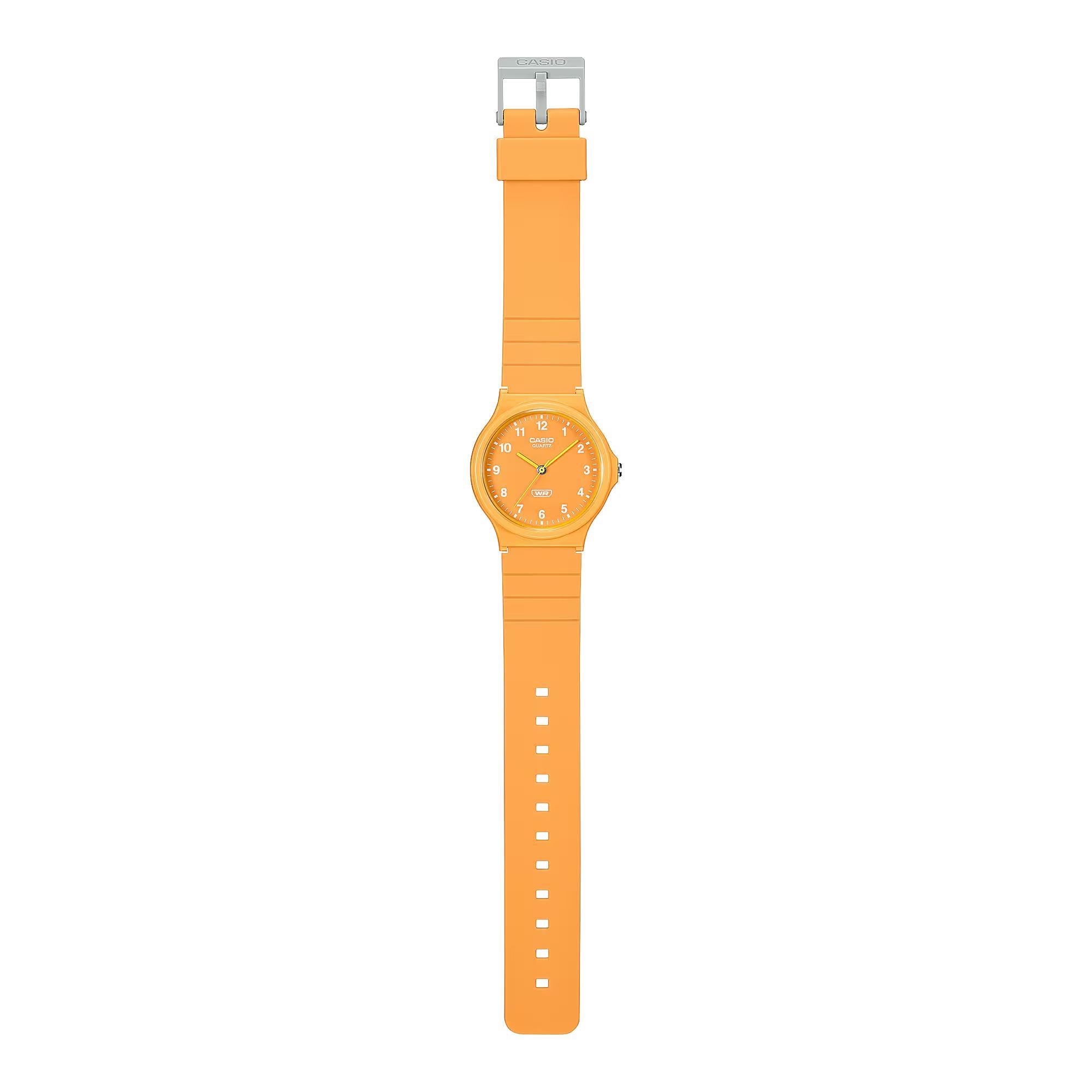 Casio Timeless Classic Analog Orange Dial Resin Strap Unisex Watch MQ-24B-9BEF