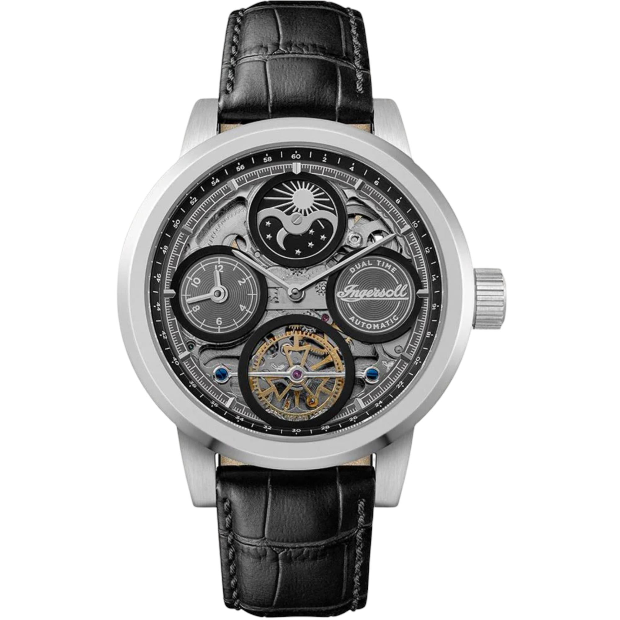 Ingersoll 1892 The Arc Automatic Men’s Watch Black Leather Strap 1I1600
