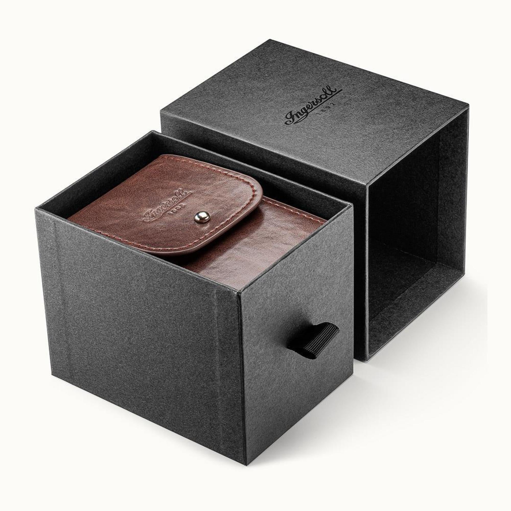 Ingersoll 1892 The Spirit Automatic Silver Dial Men’s Watch Black Leather Strap I15802