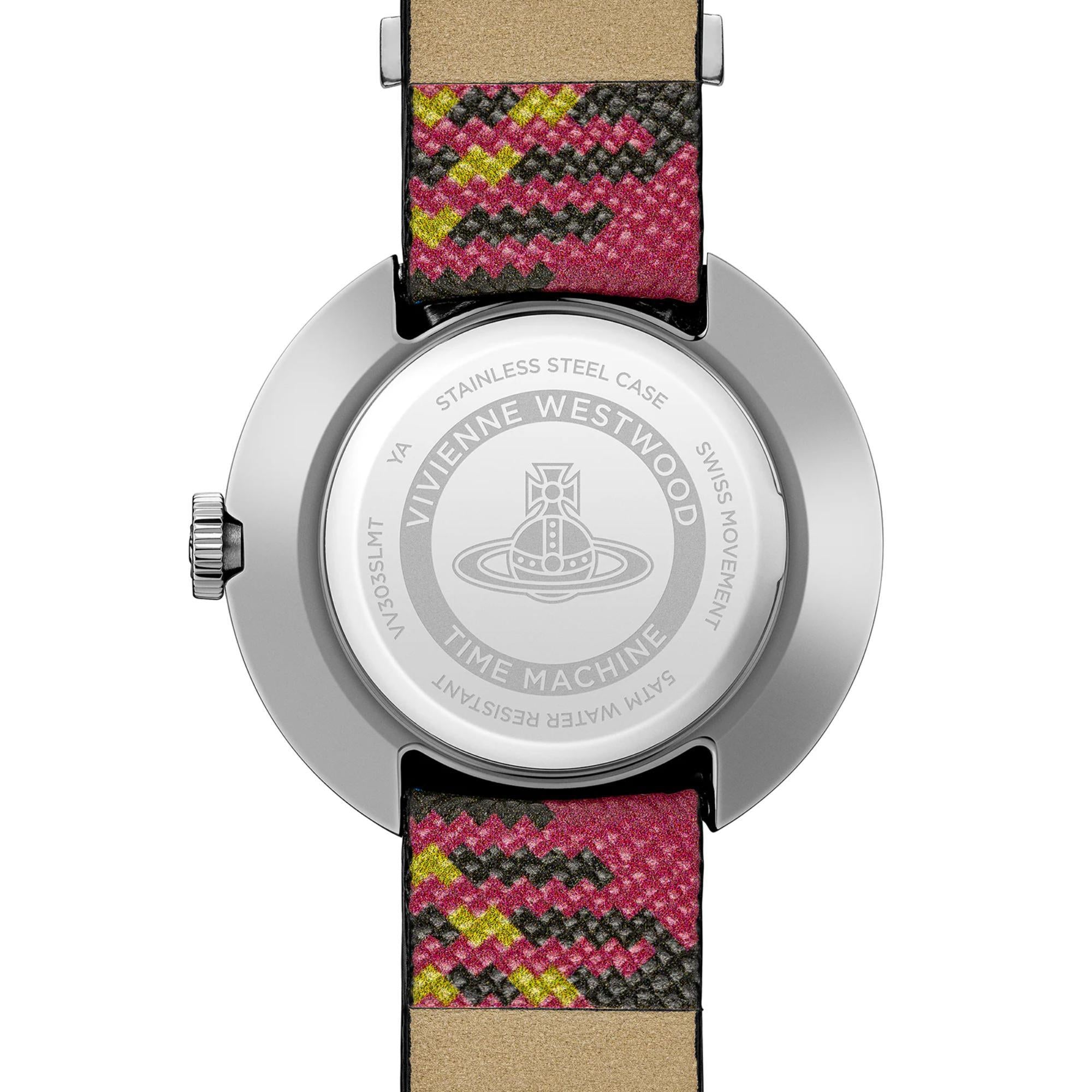Vivienne Westwood Rebel Silver Dial Synthetic Leather Strap Women's Watch VV303SLMT