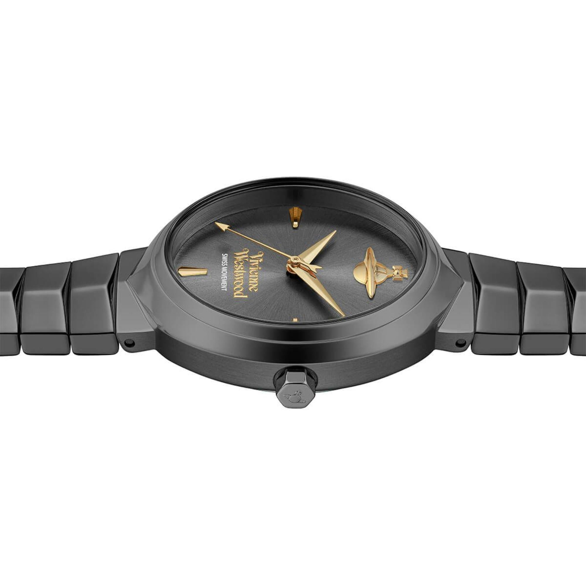 Vivienne Westwood Armour Grey Dial Gunmetal Bracelet Ladies Watch VV314GYGY