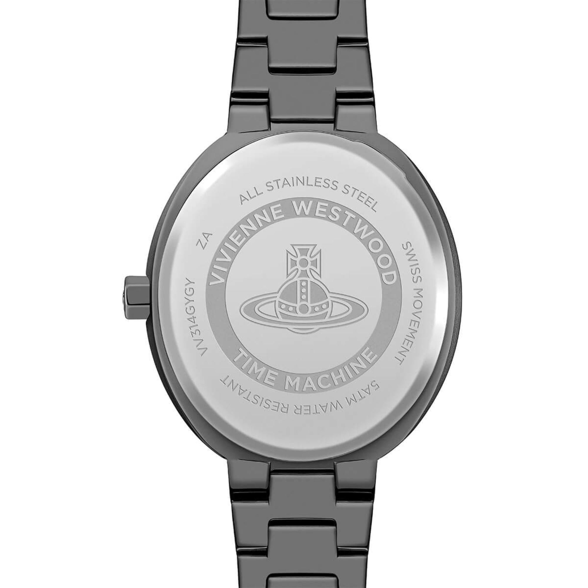 Vivienne Westwood Armour Grey Dial Gunmetal Bracelet Ladies Watch VV314GYGY