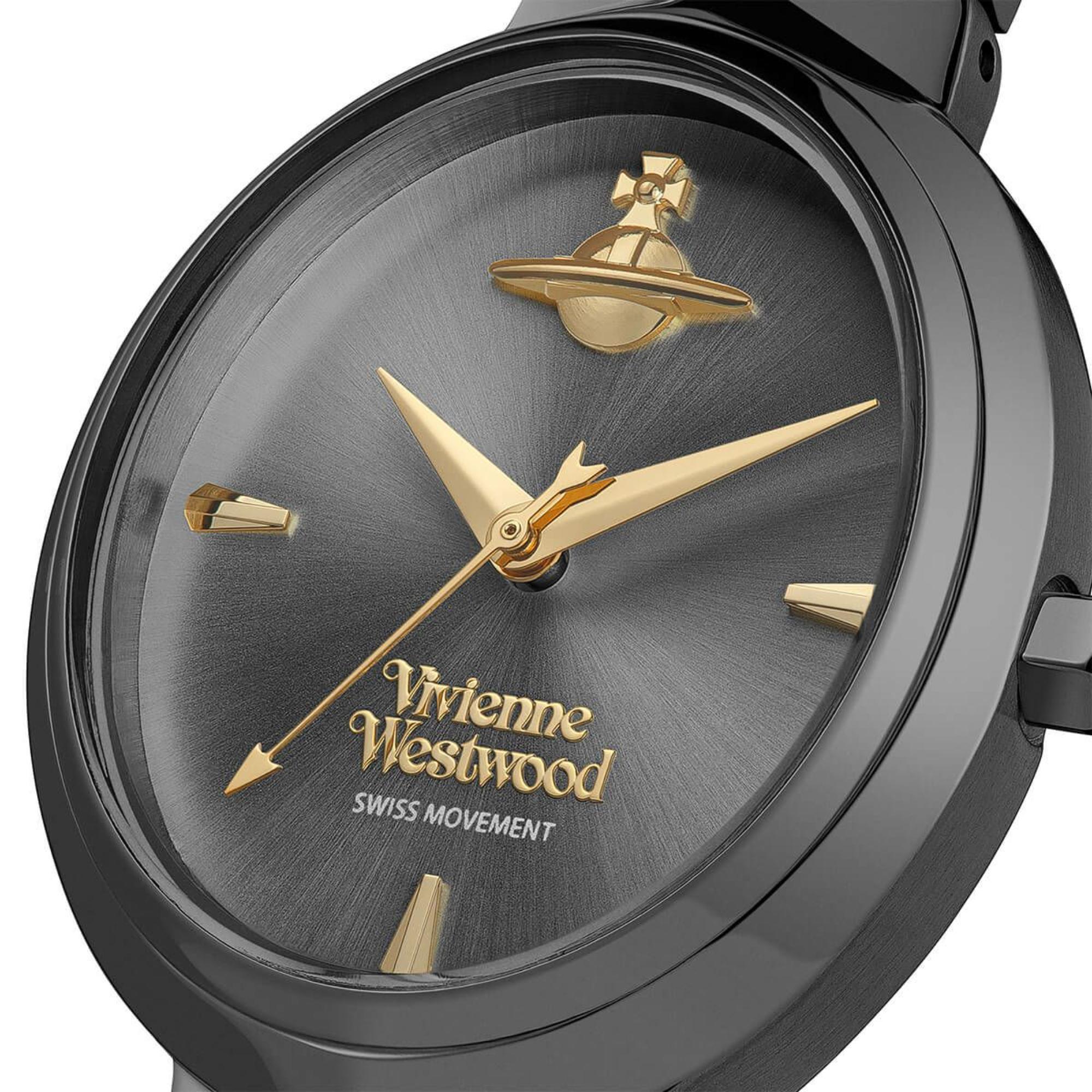 Vivienne Westwood Armour Grey Dial Gunmetal Bracelet Ladies Watch VV314GYGY
