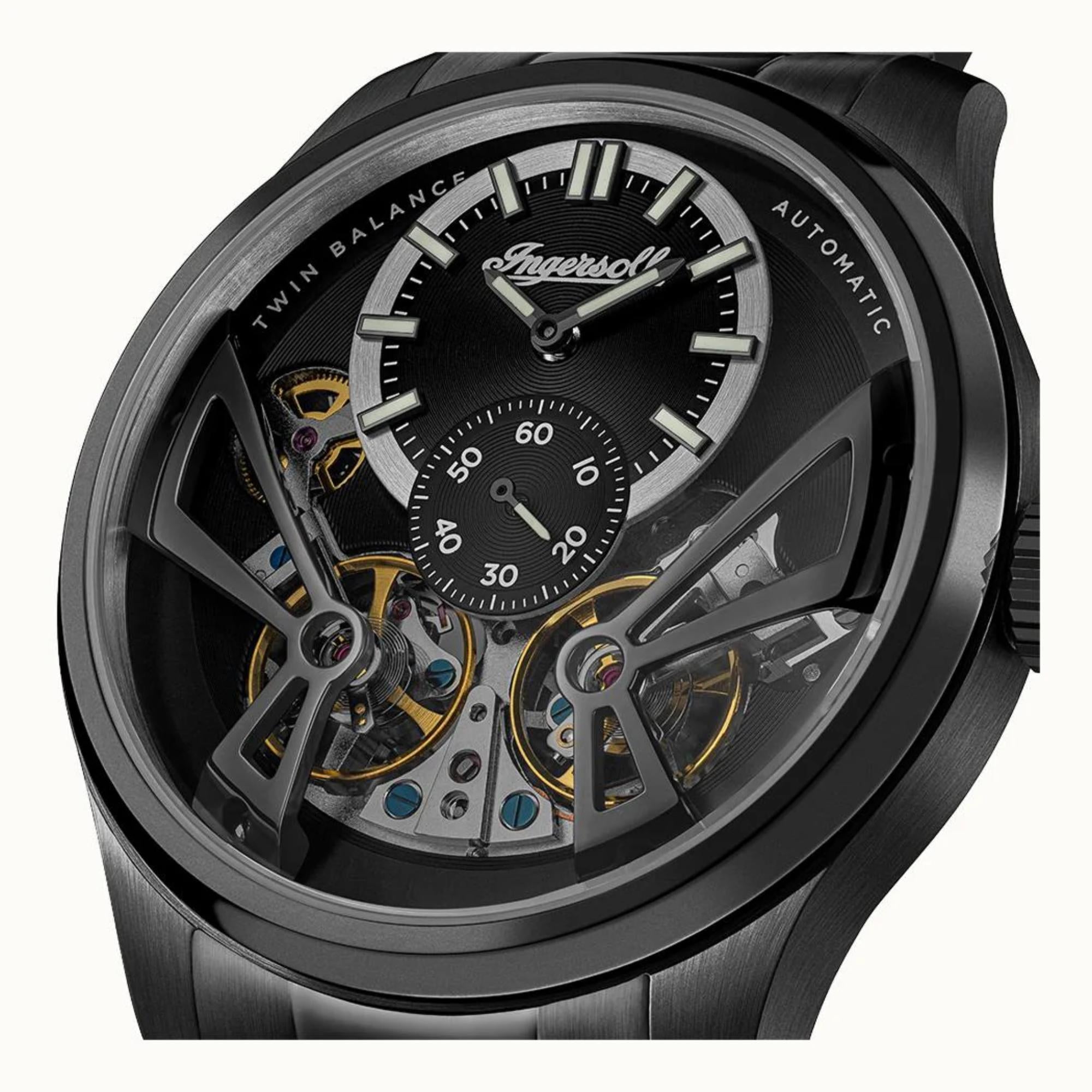 Ingersoll 1892 The Naismith Automatic Black Dial Leather Strap Men’s Watch I16102