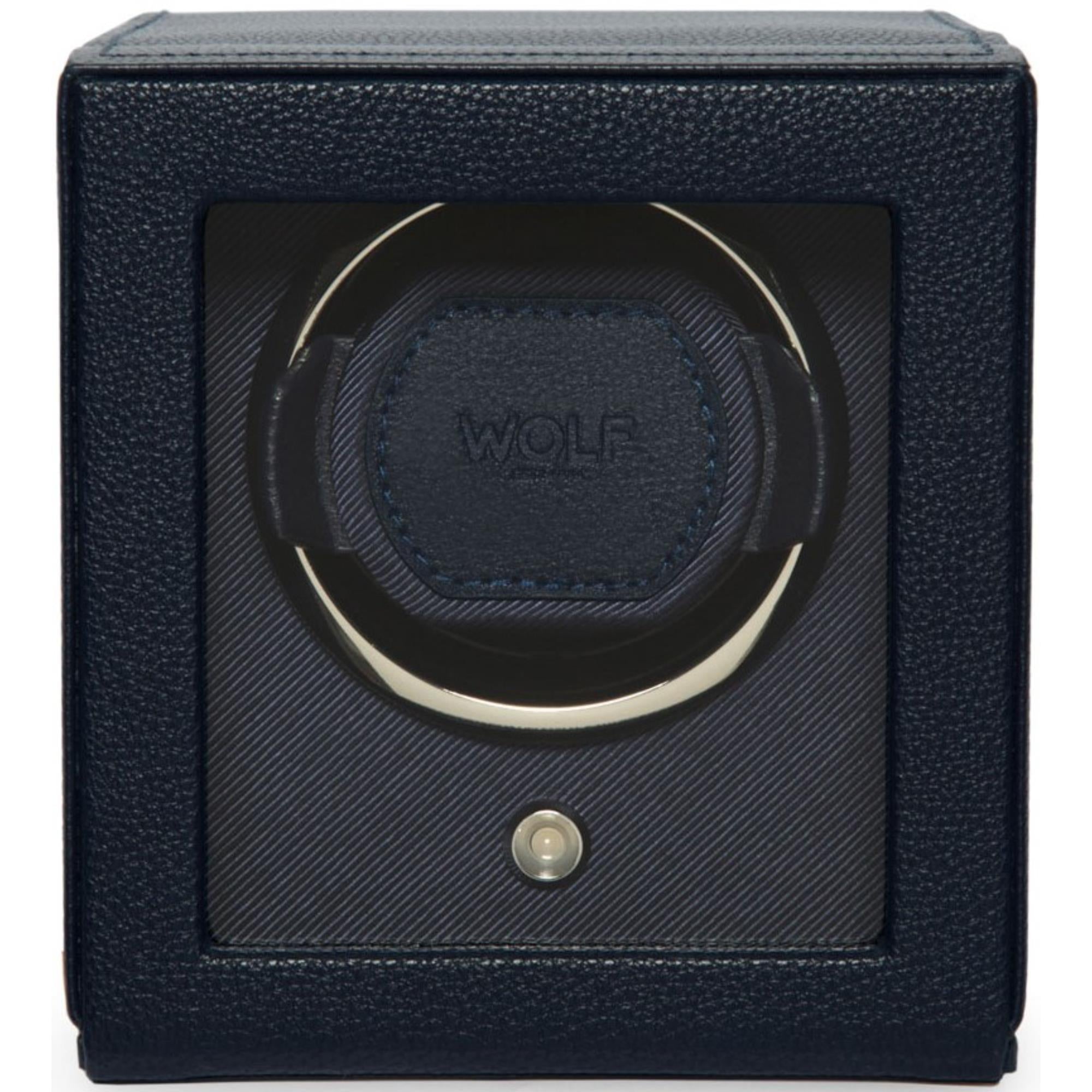 WOLF Cub Single Watch Winder Navy with Cover 461117