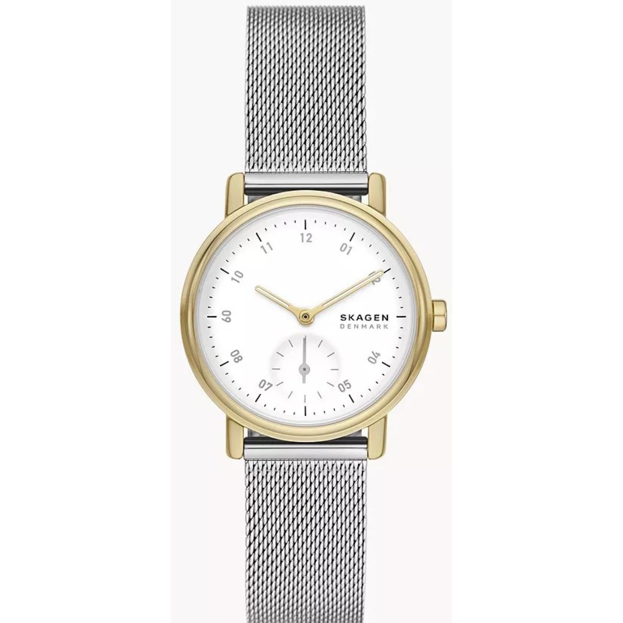 Skagen Kuppel Lille Sub-Second White Dial Stainless Steel Mesh Women’s Watch SKW3101