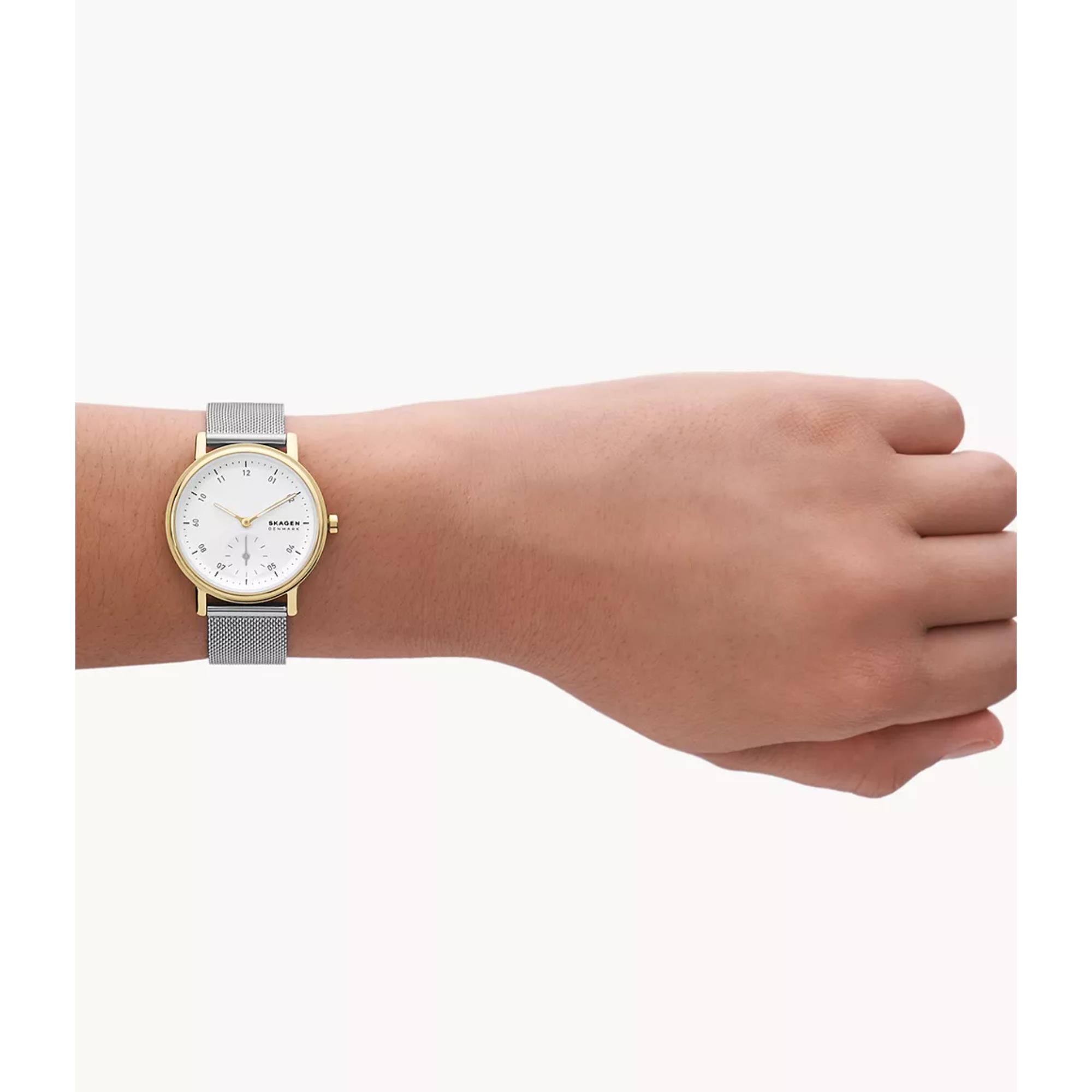 Skagen Kuppel Lille Sub-Second White Dial Stainless Steel Mesh Women’s Watch SKW3101