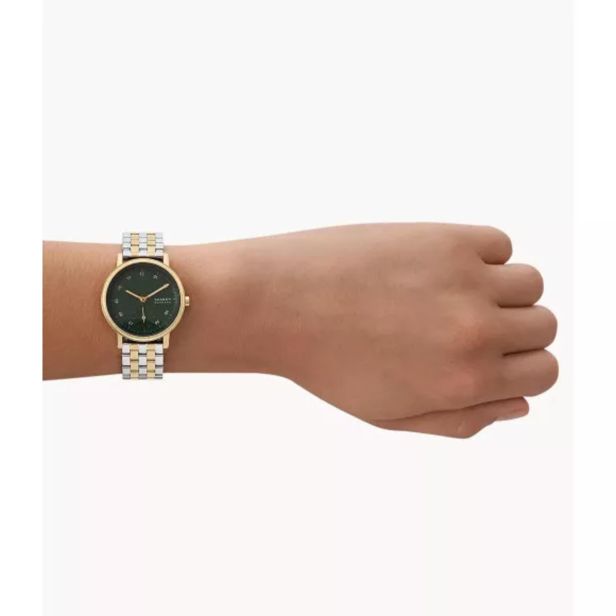 Skagen Kuppel Lille Sub-Second Two-Tone Stainless Steel Green Dial Women’s Watch SKW3122