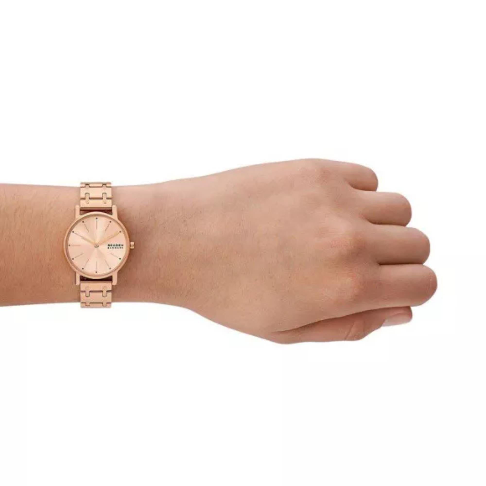 Skagen Signatur Lille Rose Gold Bracelet Rose Gold Dial Women’s Watch SKW3125