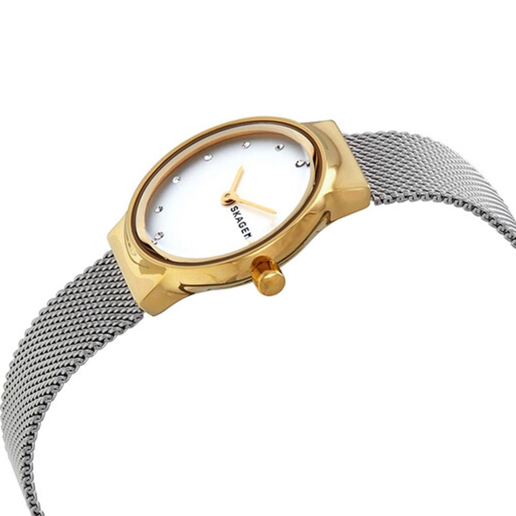 Skagen Freja Lille Two-Tone Steel Mesh White Silver Dial Women’s Watch SKW2666