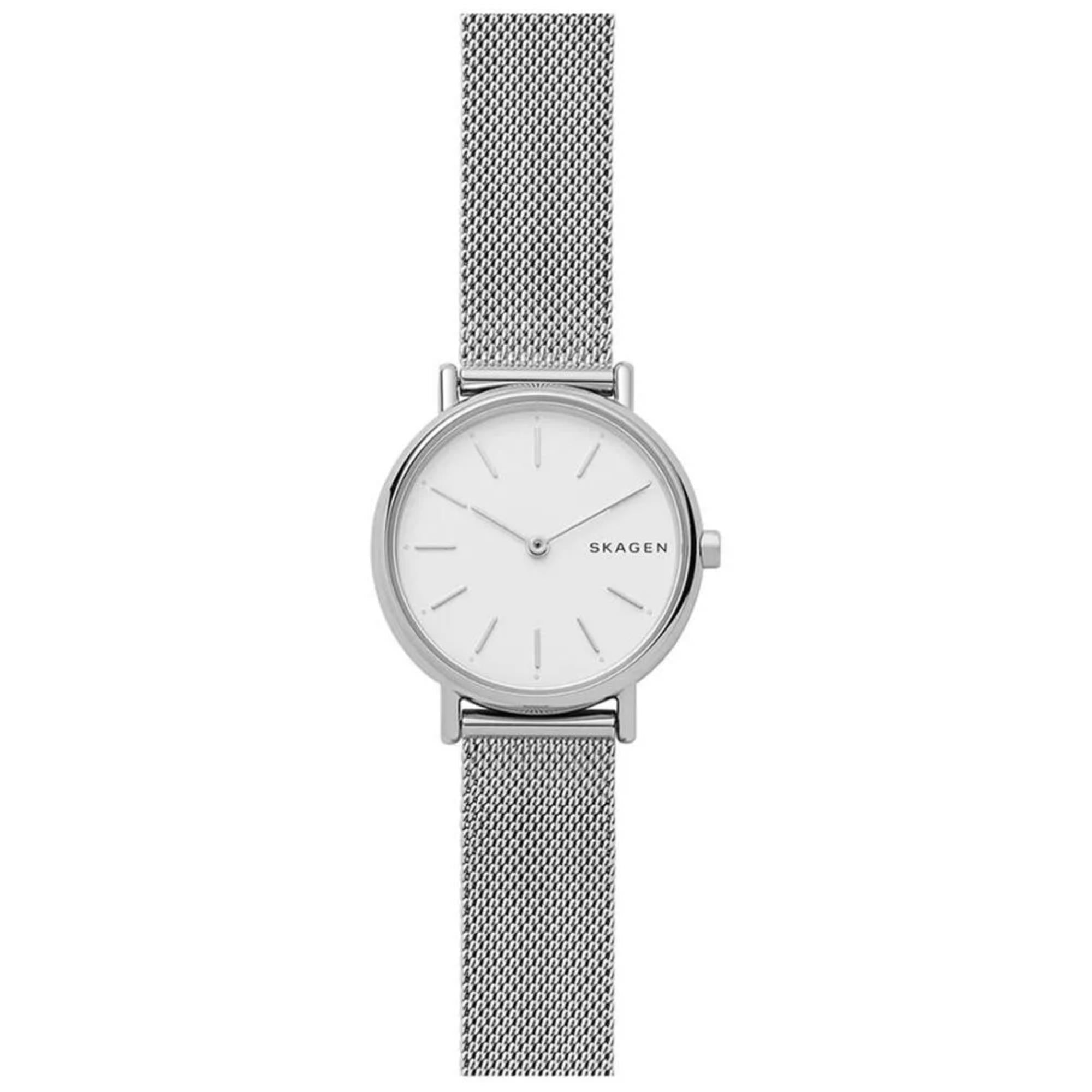 Skagen Signatur Lille Slim Steel Mesh White Dial Women’s Watch SKW2692