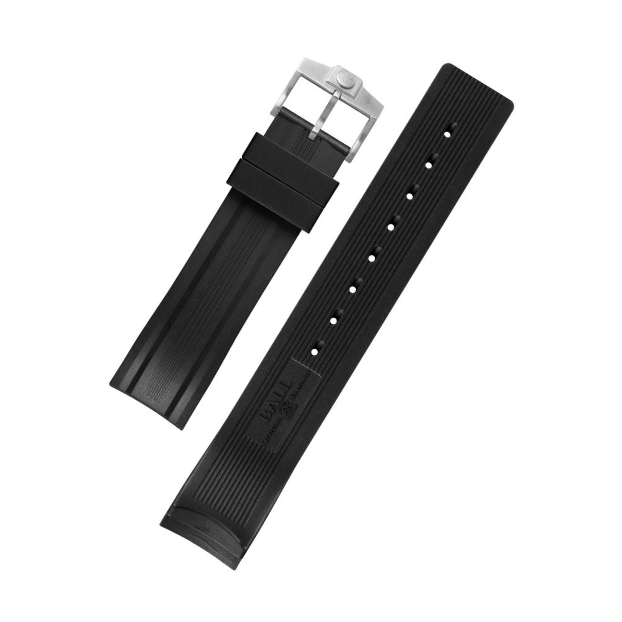 BALL Genuine 21/20mm Black Rubber Strap with Pin Buckle for Engineer Hydrocarbon DeepQUEST BRMPBB21D3000