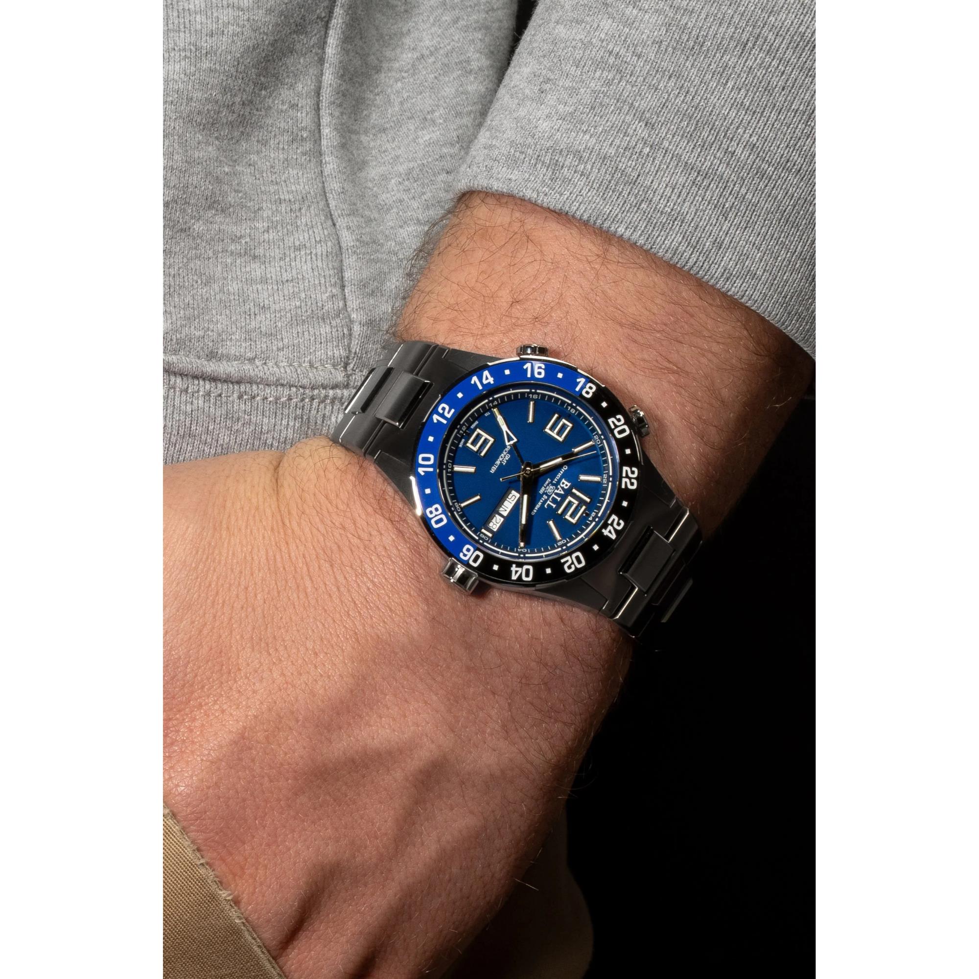 BALL Roadmaster Marine GMT Limited Edition Blue Dial Stainless Steel Men’s Watch DG3000A-S1CJ-BE