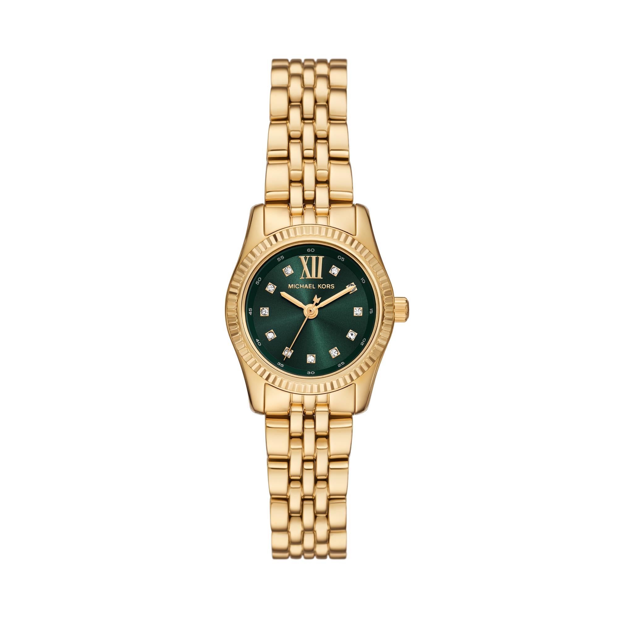 Michael Kors Lexington Gold-Tone Stainless Steel Green Dial Women’s Watch MK4842