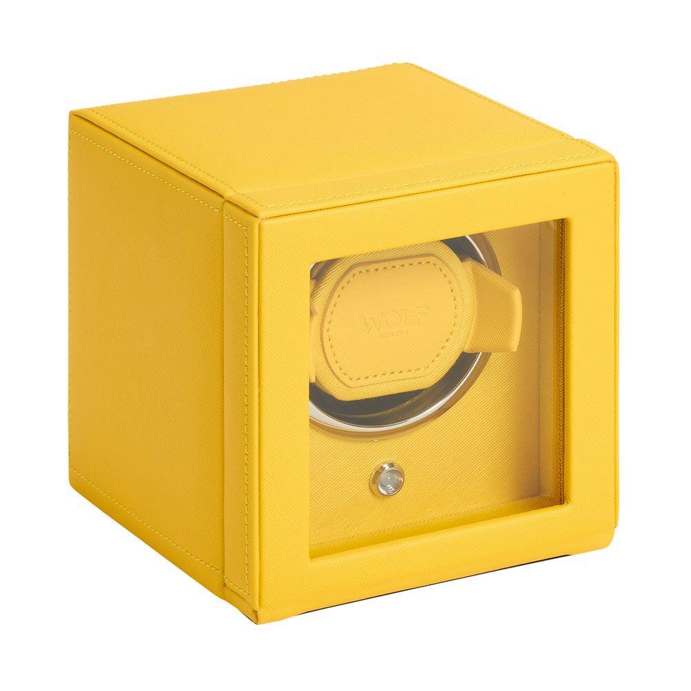 WOLF Cub Single Watch Winder with Cover Vibrant Yellow 461192