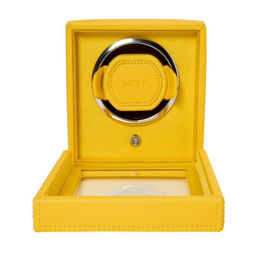 WOLF Cub Single Watch Winder with Cover Vibrant Yellow 461192