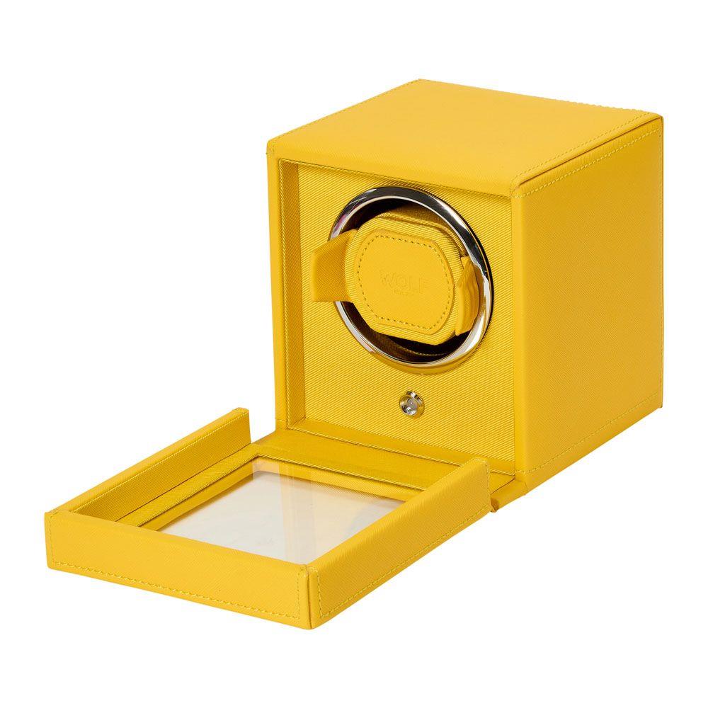 WOLF Cub Single Watch Winder with Cover Vibrant Yellow 461192