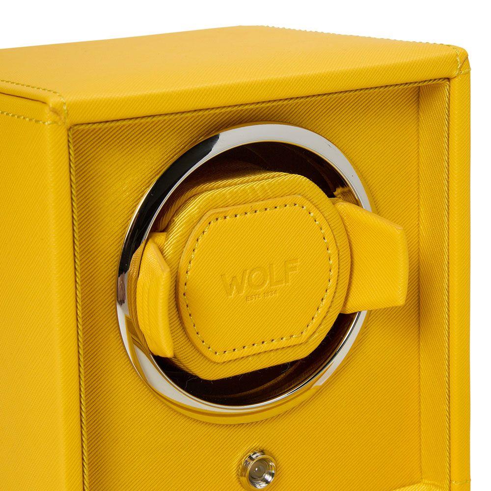 WOLF Cub Single Watch Winder with Cover Vibrant Yellow 461192