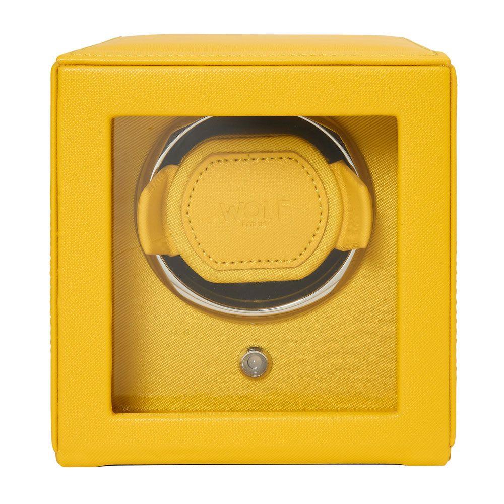 WOLF Cub Single Watch Winder with Cover Vibrant Yellow 461192