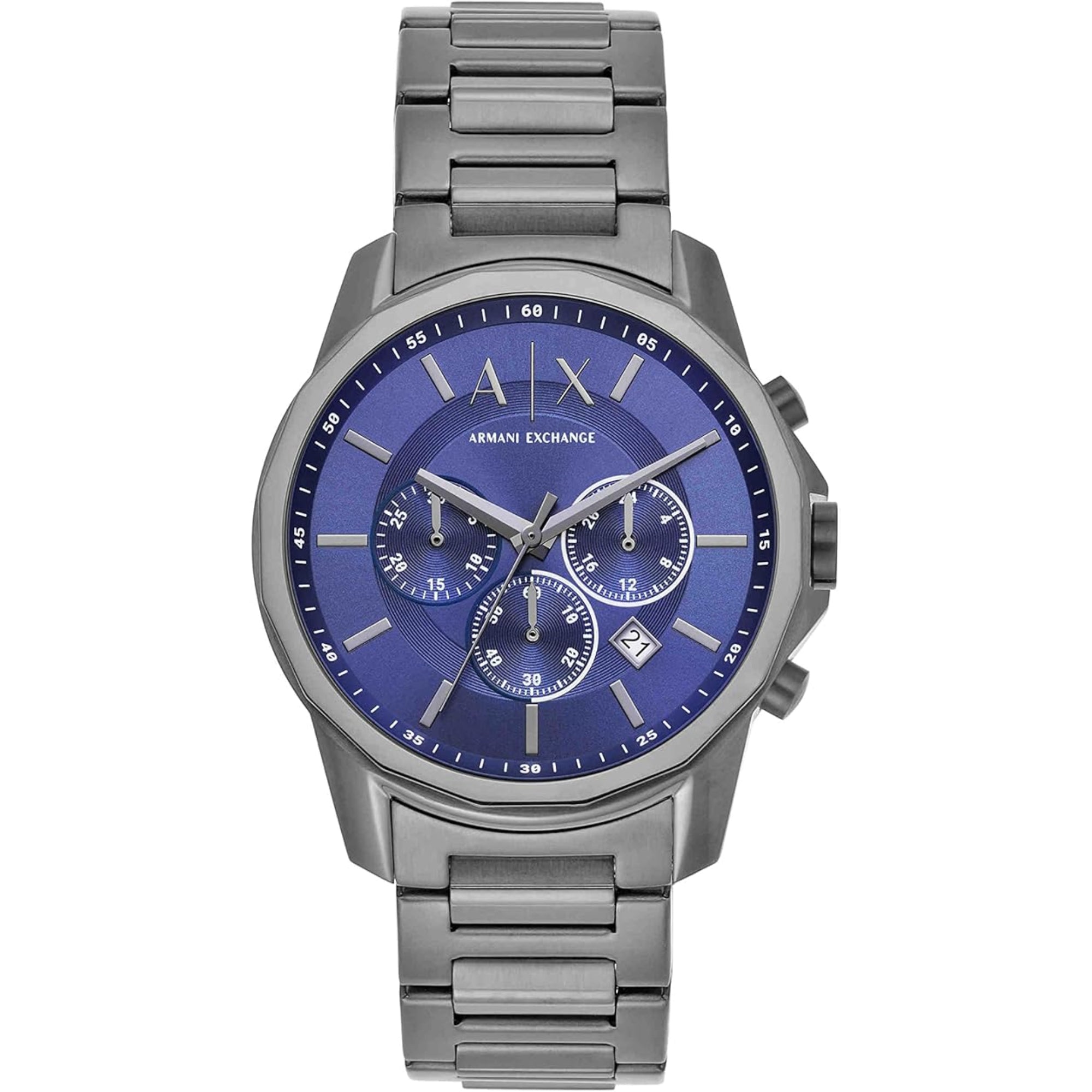 Armani Exchange Chronograph Gunmetal Stainless Steel Blue Dial Men’s Watch AX1731