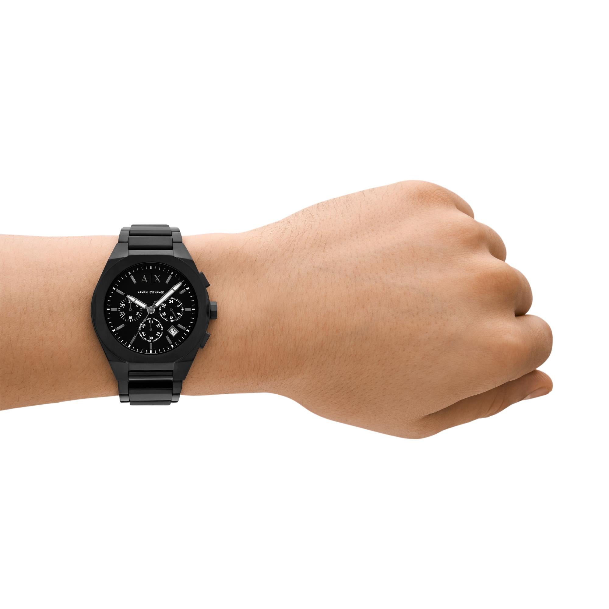 Armani Exchange Chronograph Black Dial Stainless Steel Men’s Watch AX4183