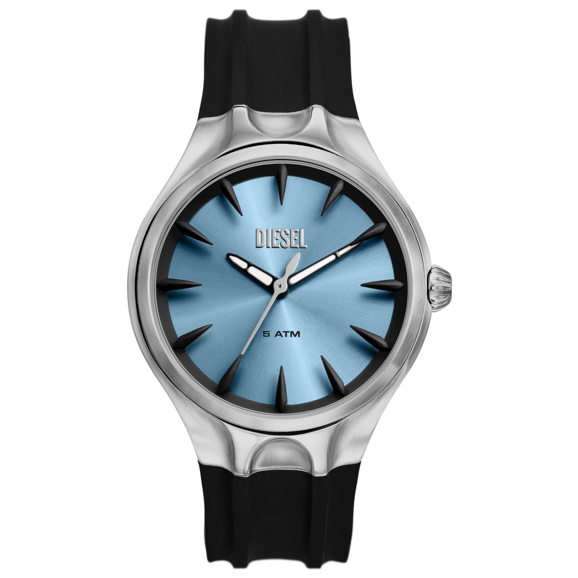 Diesel Streamline Three-Hand Blue Dial Silicone Strap Men’s Watch DZ2216