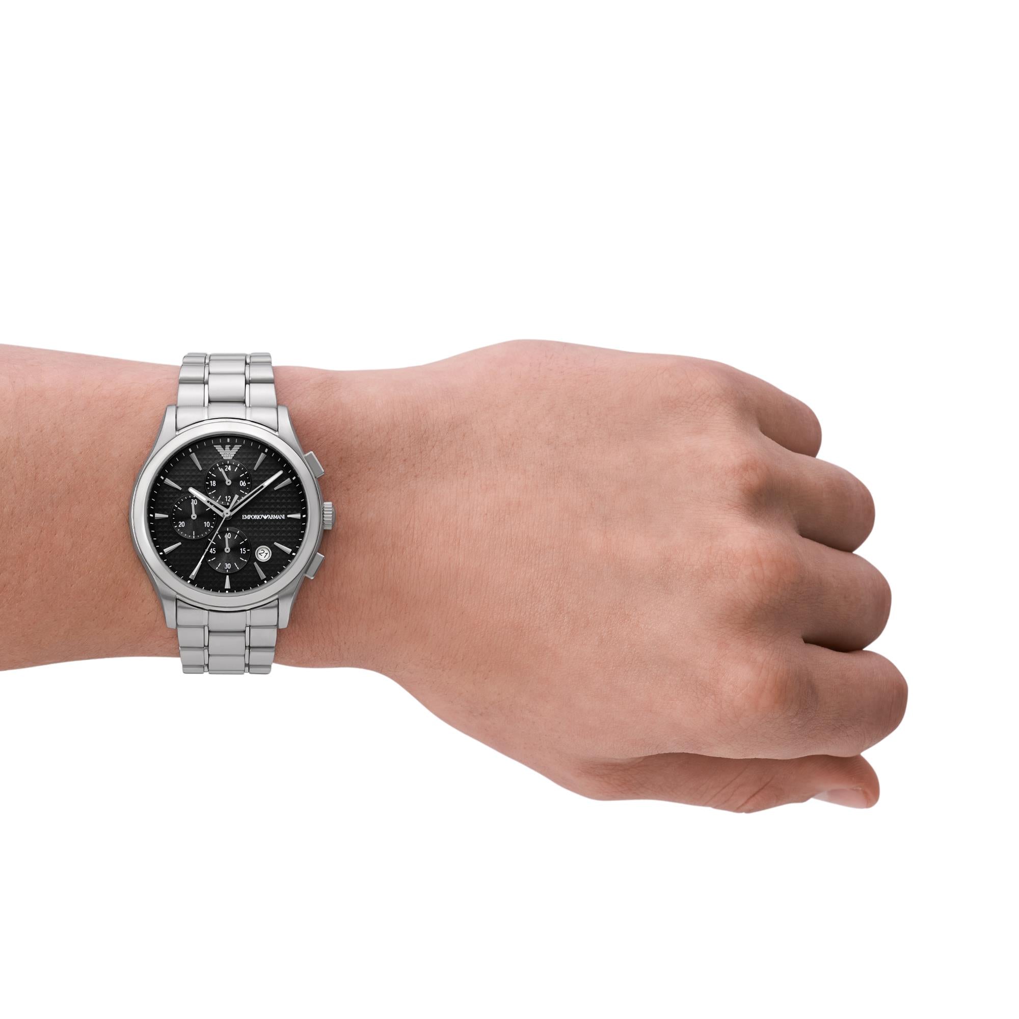 Emporio Armani Chronograph Stainless Steel Black Dial Men’s Watch AR11602