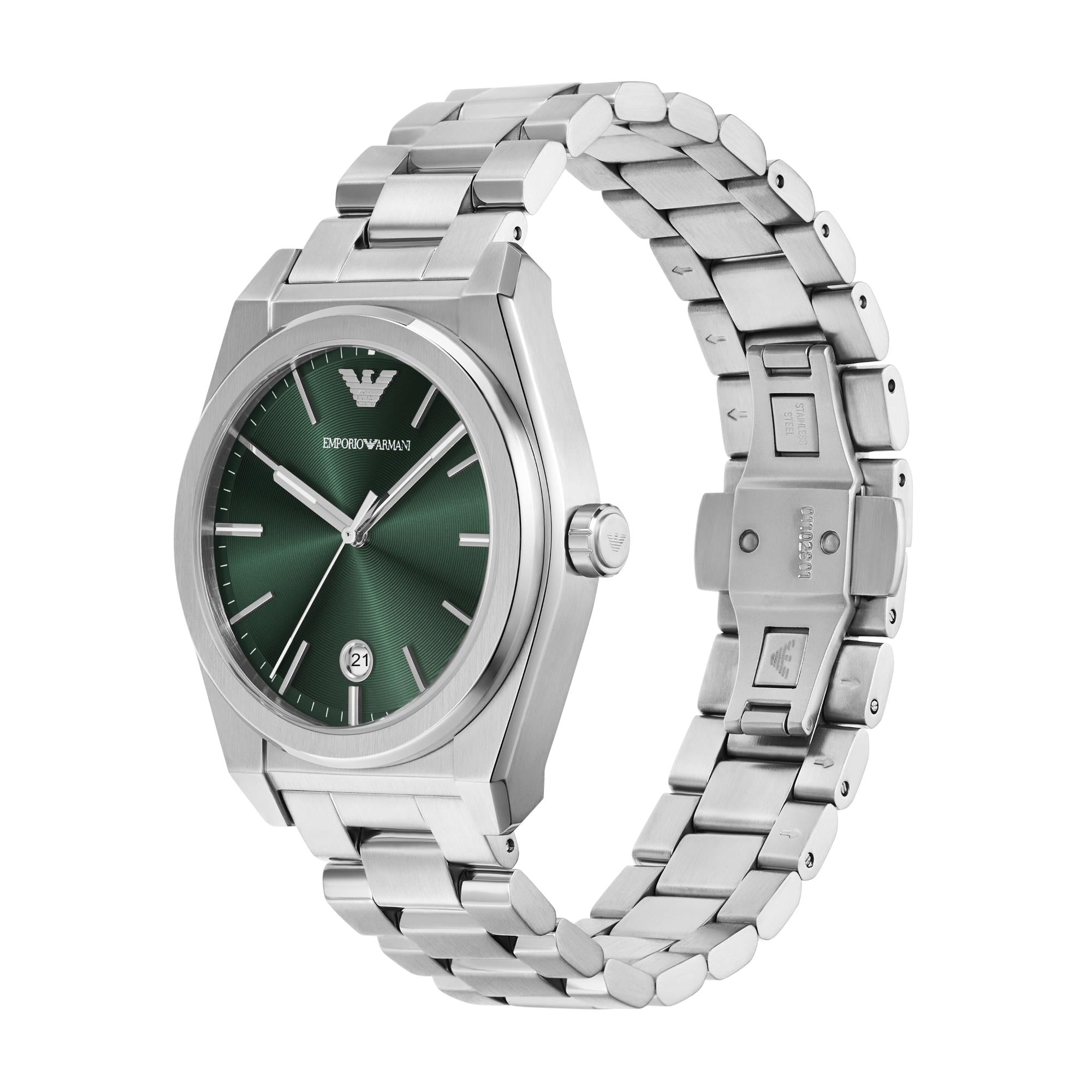 Emporio Armani Federico Stainless Steel Green Dial Men's Watch AR11621