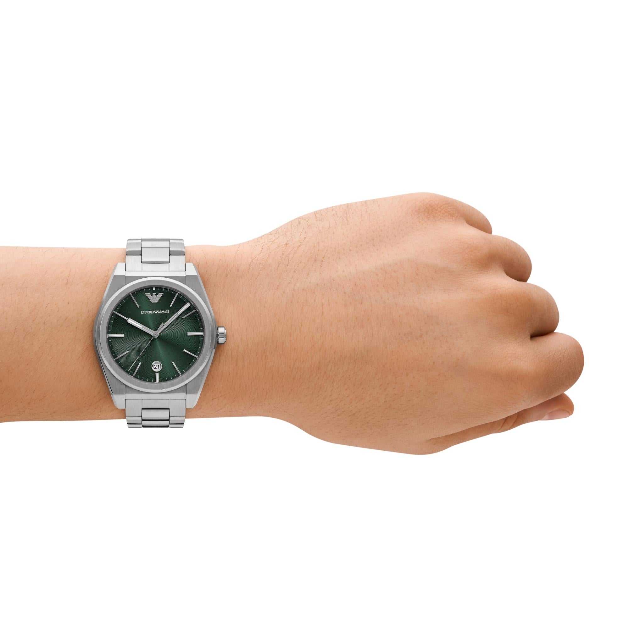 Emporio Armani Federico Stainless Steel Green Dial Men's Watch AR11621