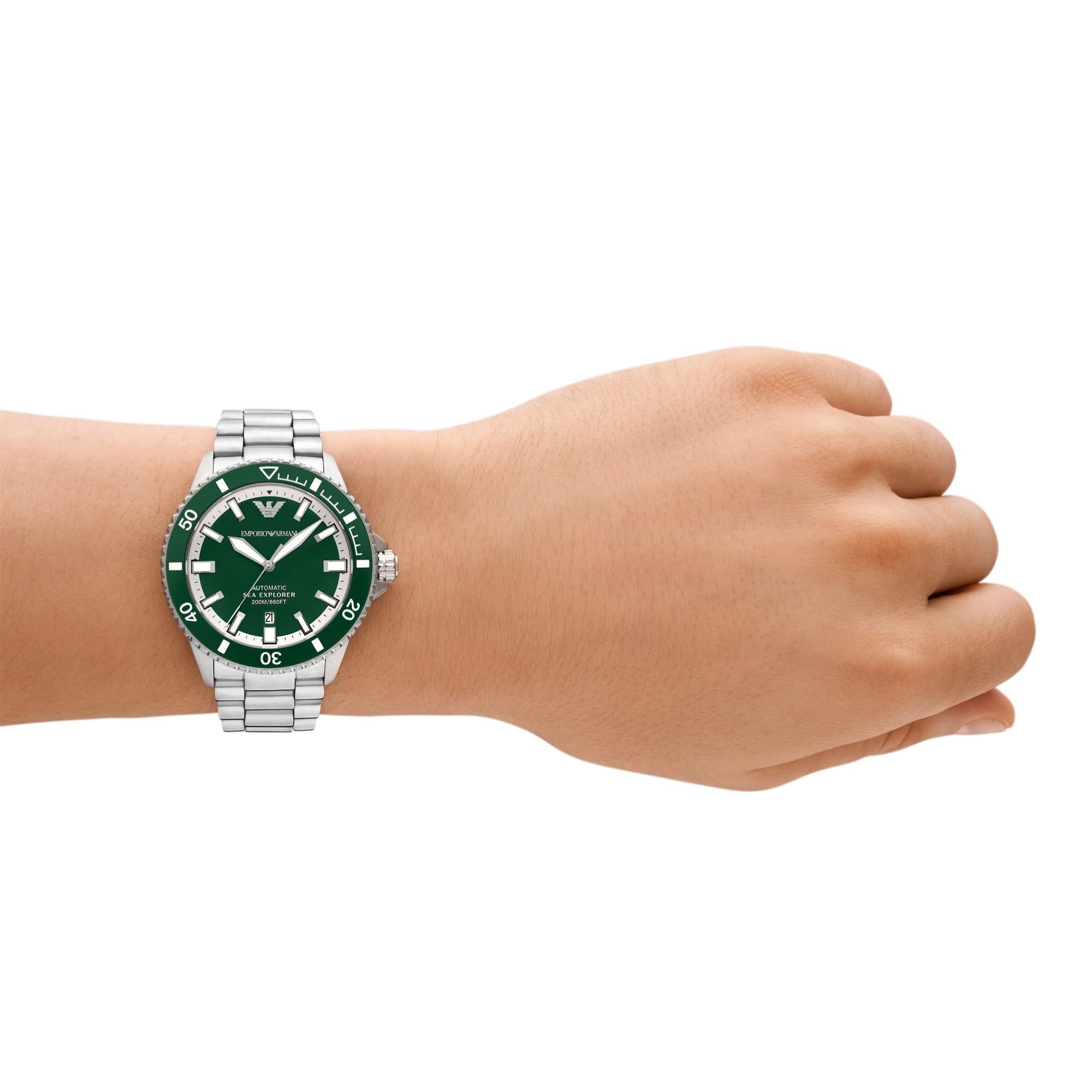 Emporio Armani Sea Explorer Automatic Stainless Steel Green Dial Men's Watch AR60080