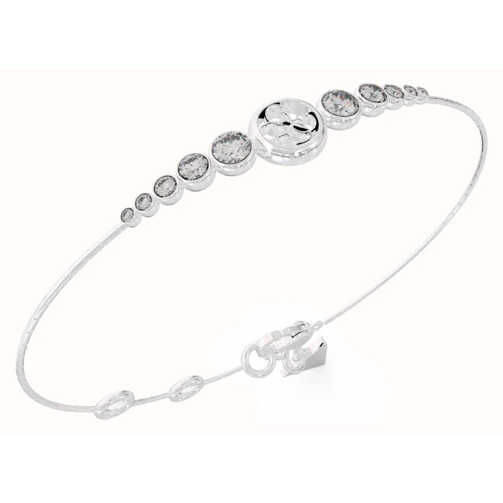Guess Women’s Perfect Illusion Rhodium-Plated 4G Crystal Bracelet UBB03371RHL