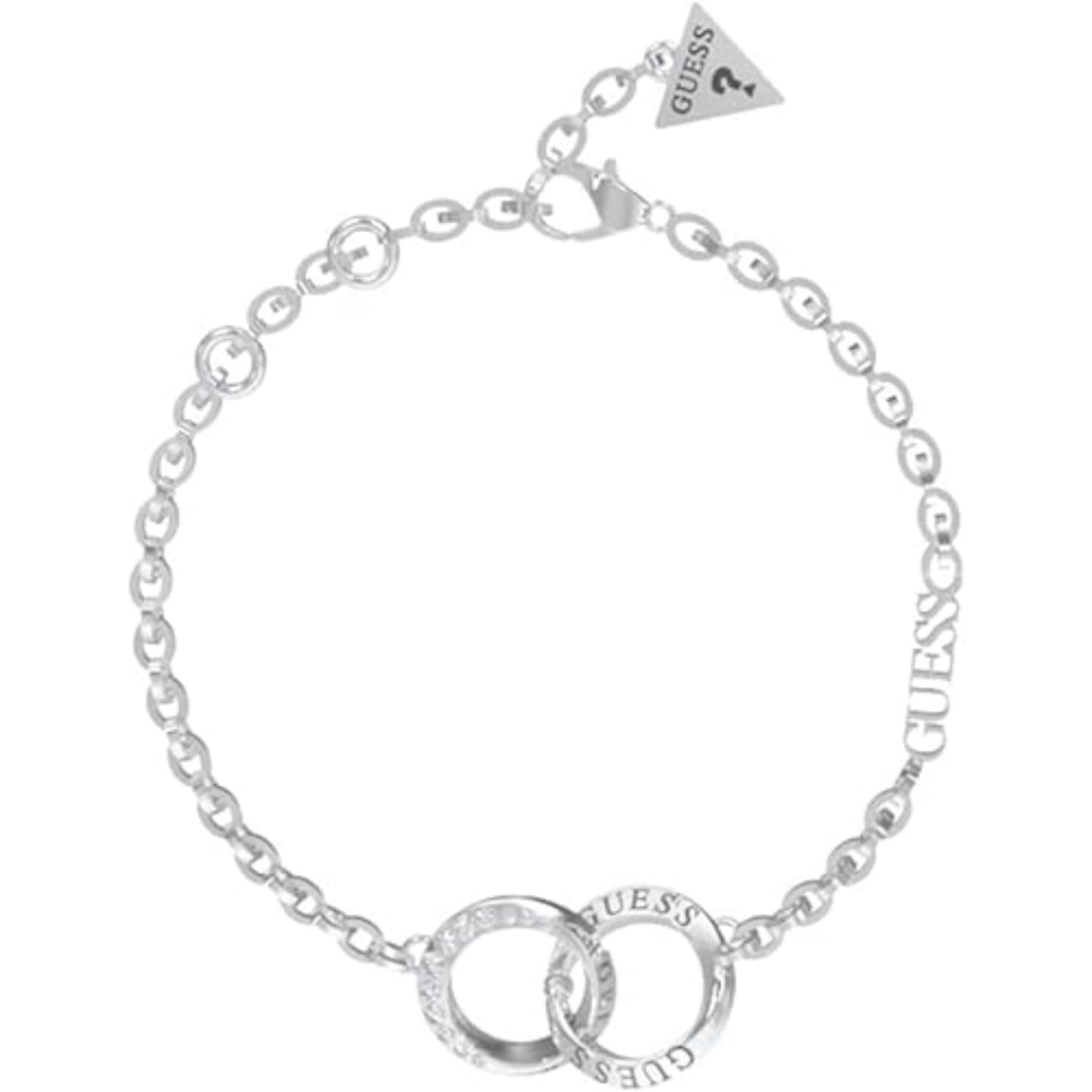 Guess Ladies Rhodium-Plated Mini Forever Links Bracelet UBB02187RHL