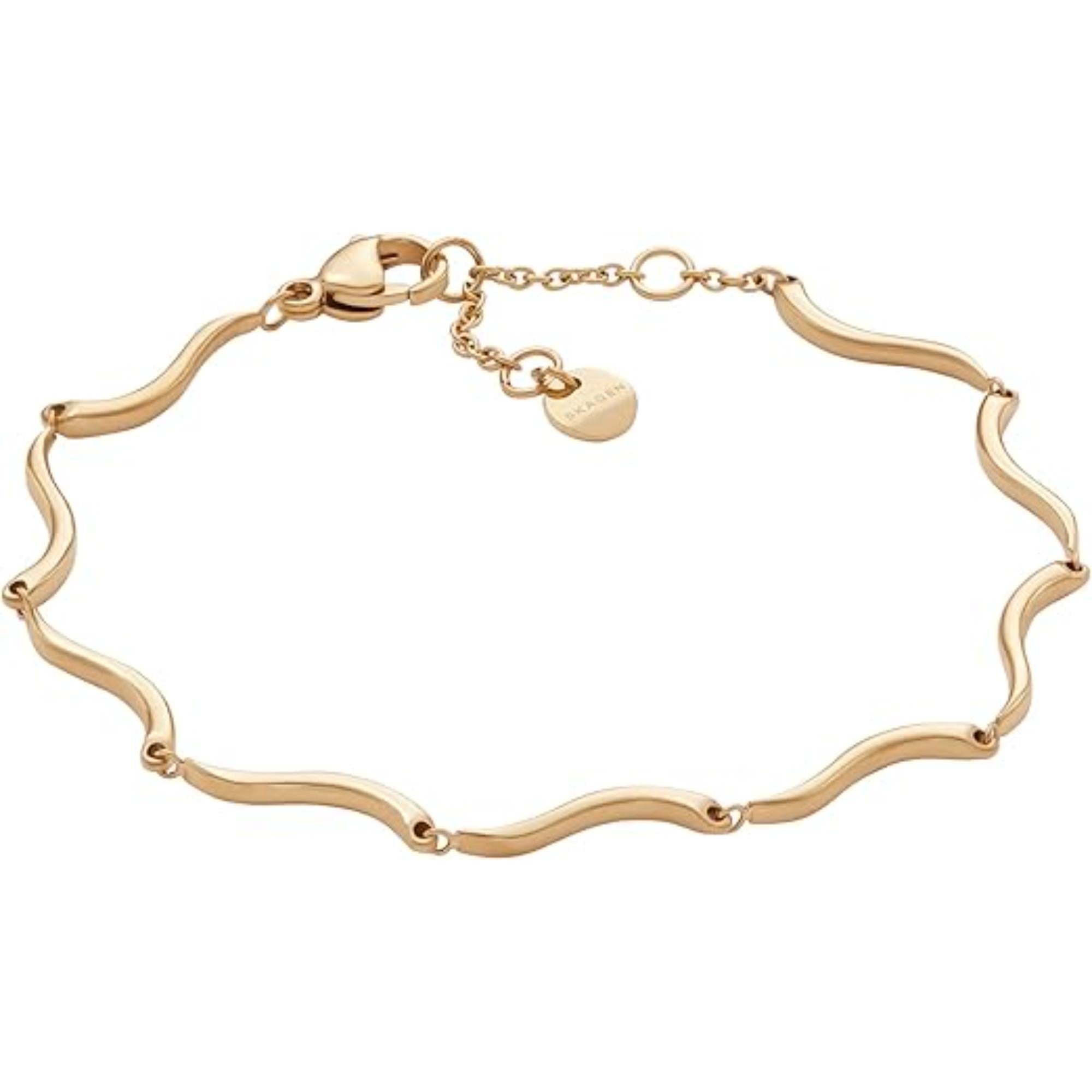 Skagen Kariana Waves Gold-Tone Stainless Steel Chain Women's Bracelet SKJ1786710