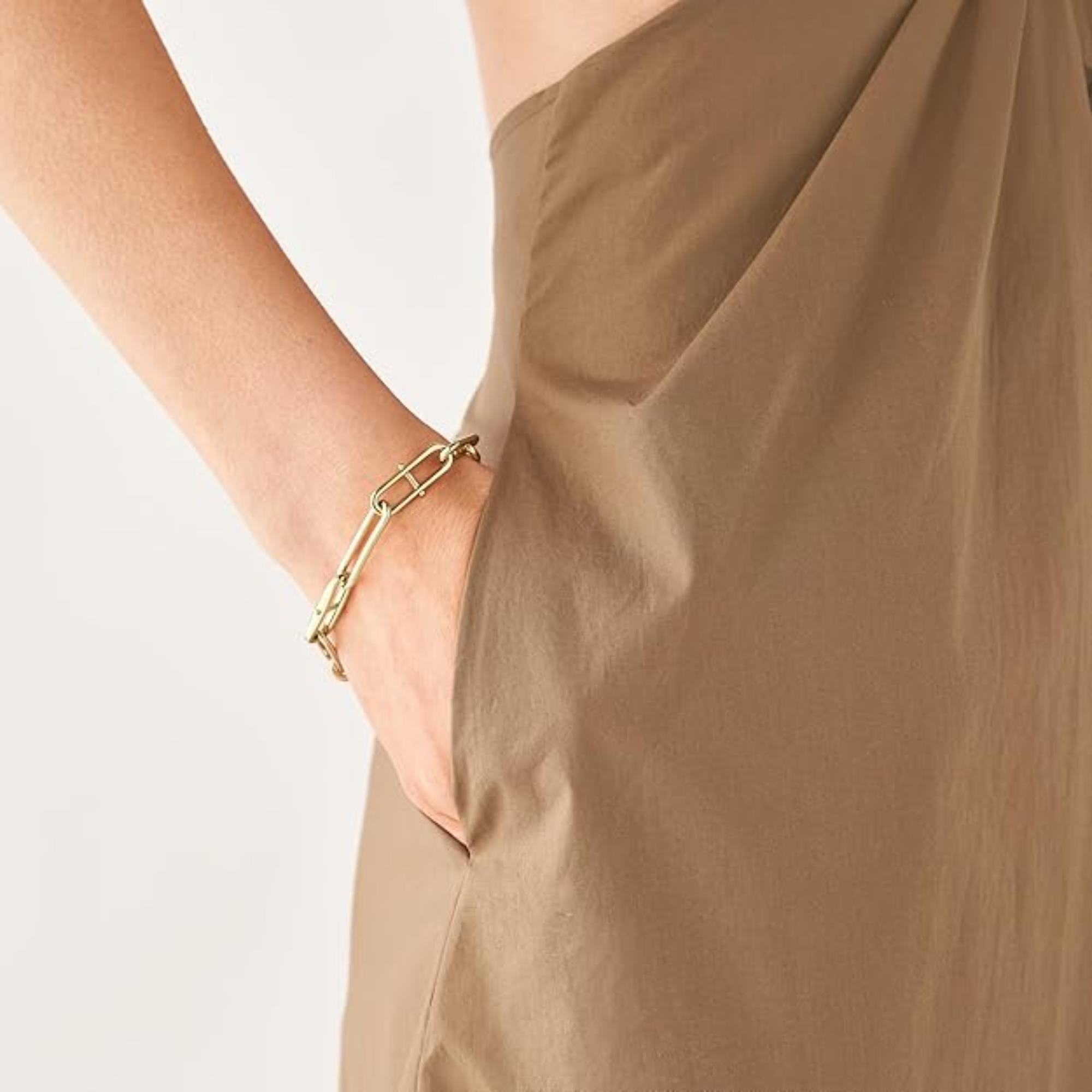 Fossil Heritage D-Link Gold-Tone Stainless Steel Chain Women's Bracelet JF04234710