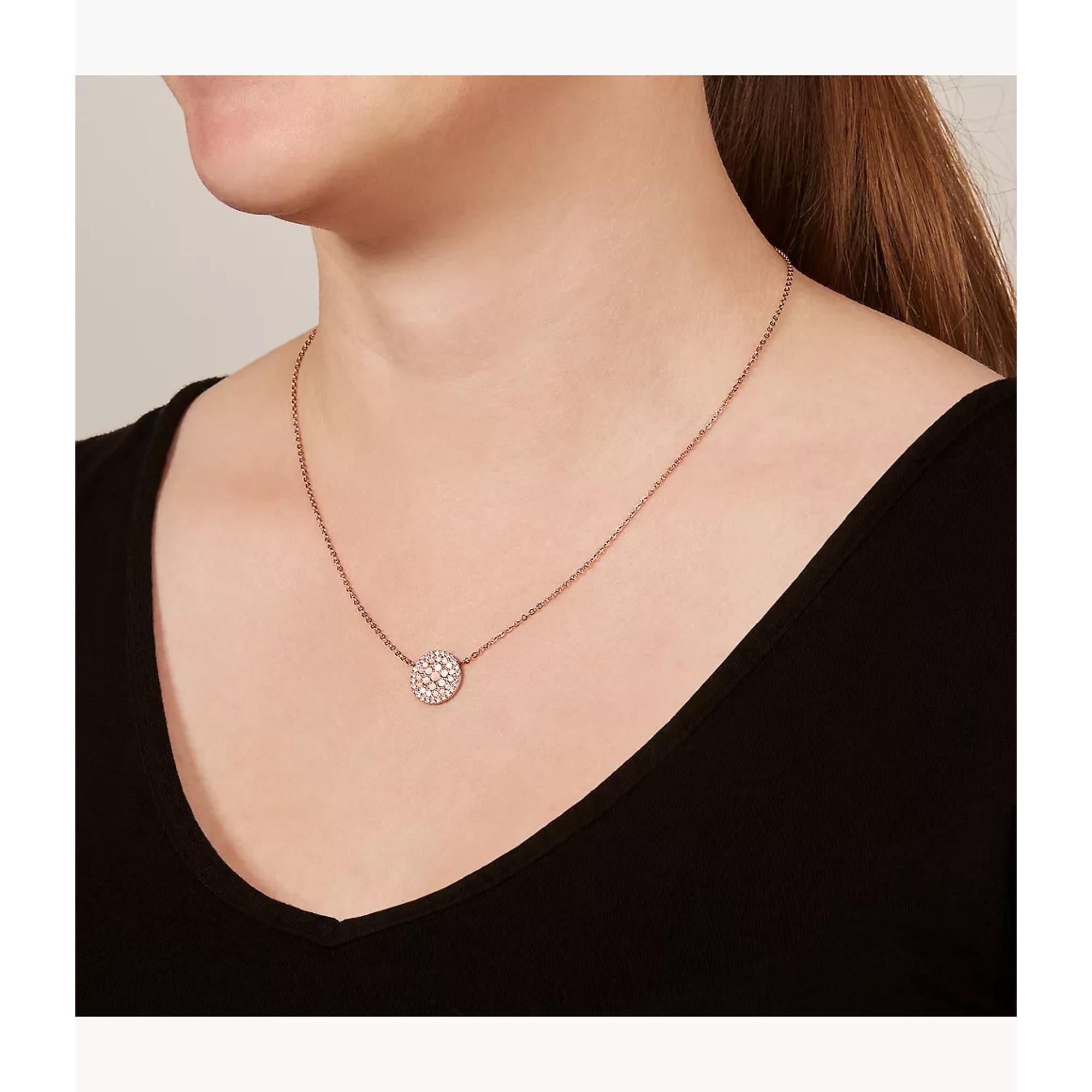 Fossil Pearl Disc Rose-Gold-Tone Women's Pendant  JF01740791