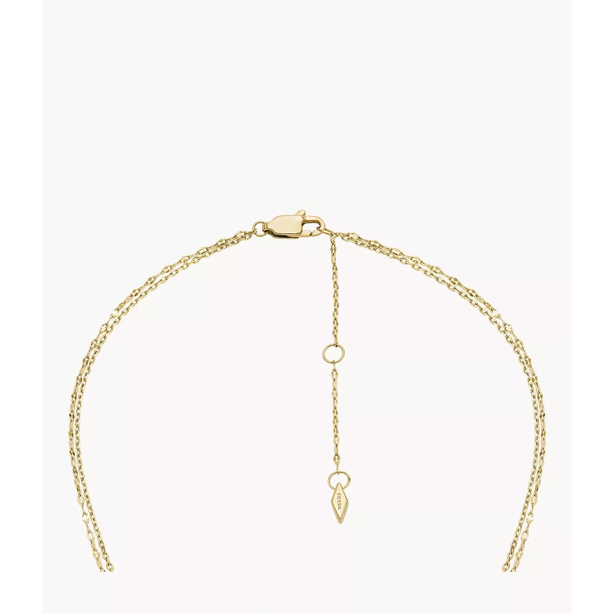 Fossil Sadie Tokens Of Affection Two-Tone Stainless Steel Chain Women's Necklace JF04357998