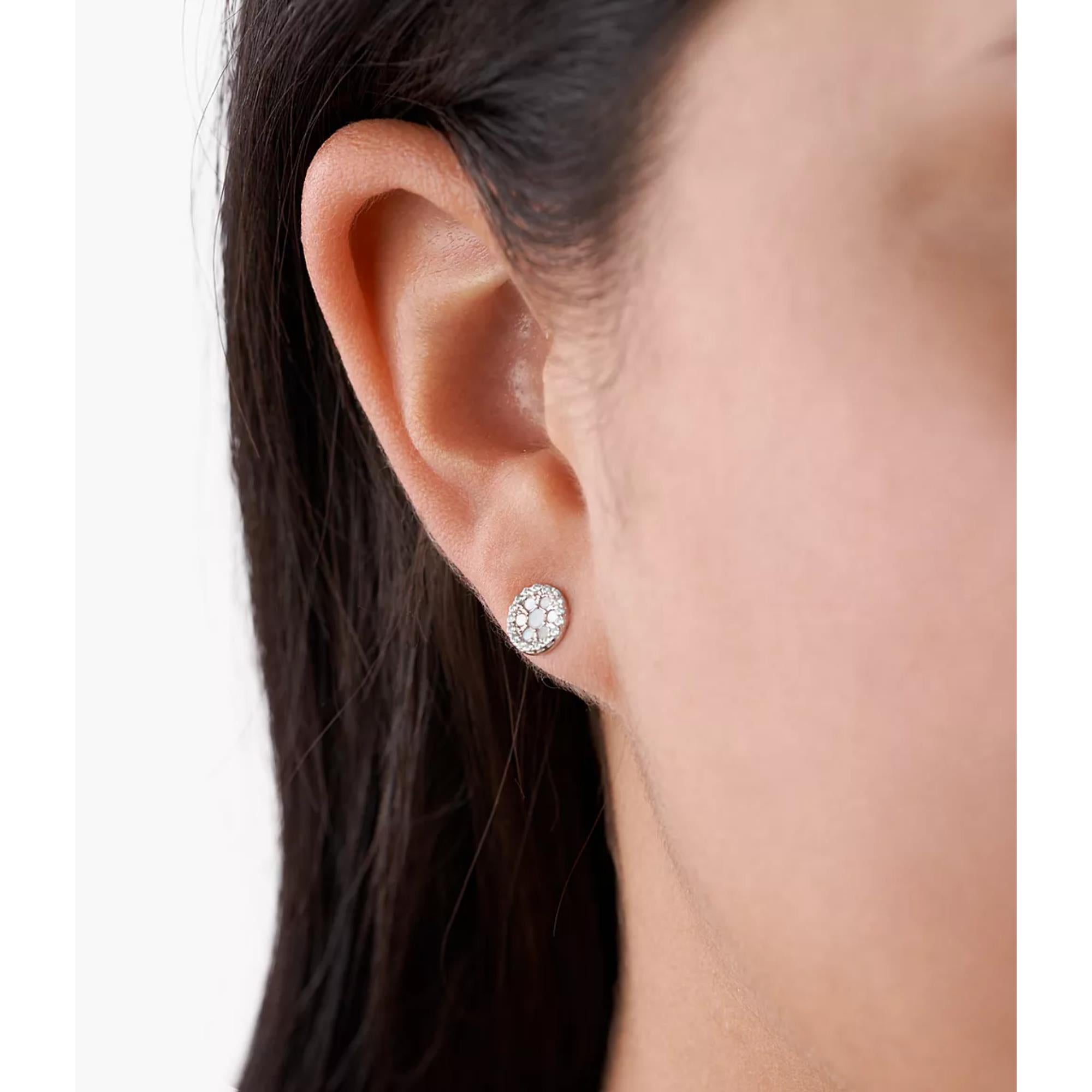 Fossil Mother-of-Pearl Sterling Silver Stud Women's Earring JFS00518040