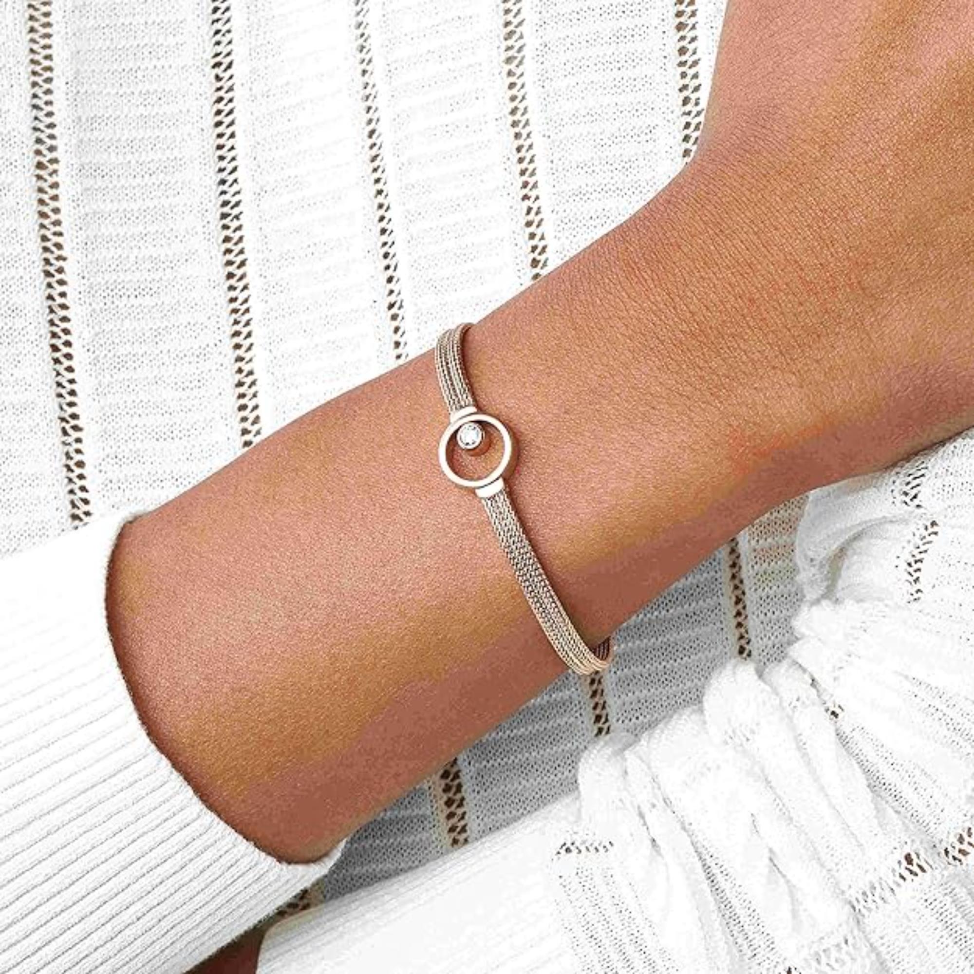 Skagen Linje Modern Rose Gold-Tone Circle Women's Bracelet SKJ0851791