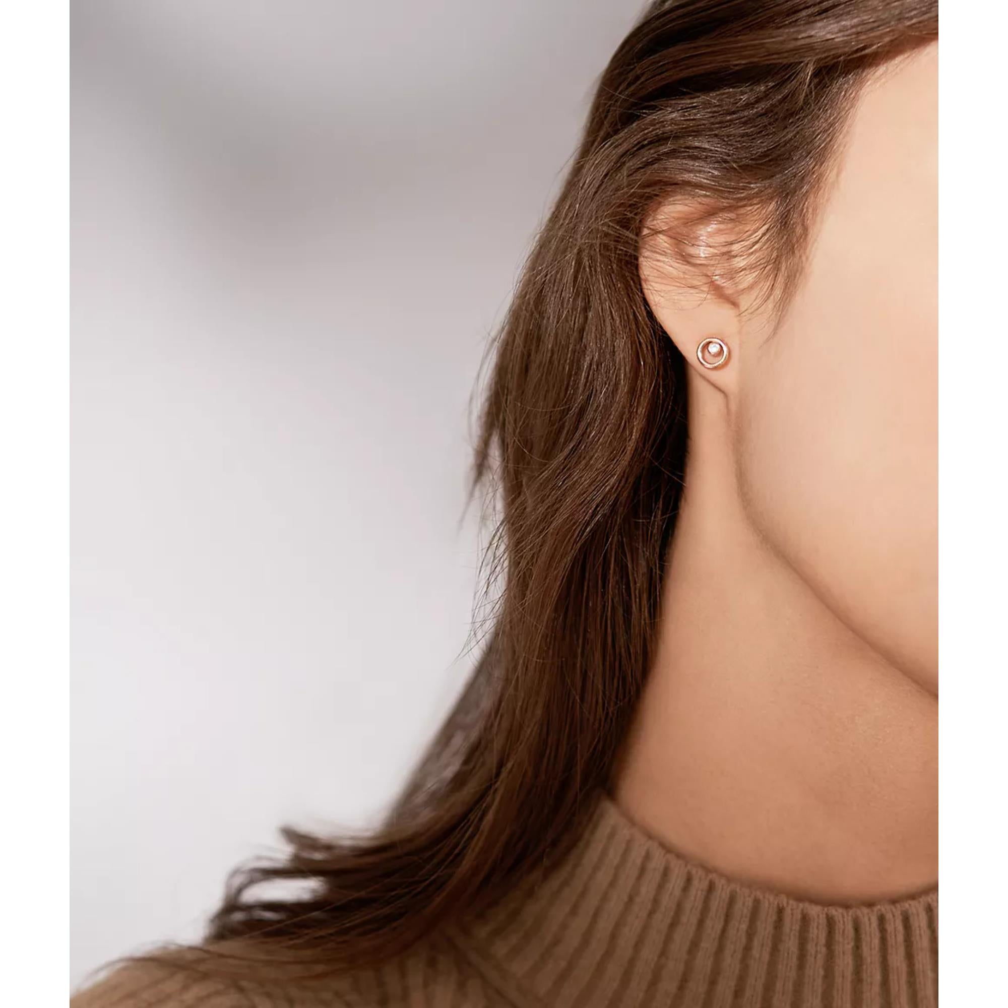 Skagen Linje Modern Rose Gold-Tone Circle Stud Women's Earrings SKJ0853791