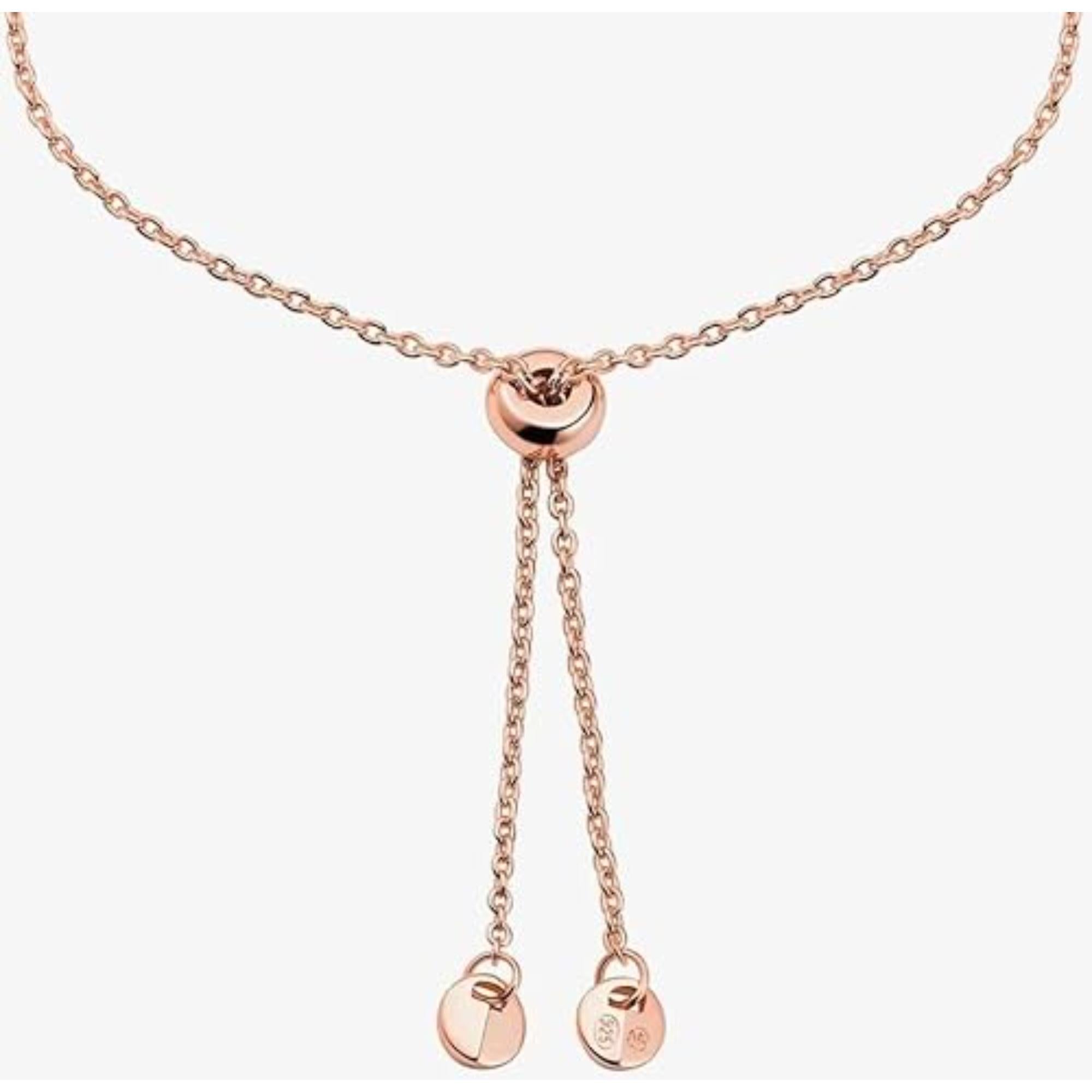 Michael Kors 14K Rose Gold-Plated Sterling Silver Heart-Cut Slider Women's Bracelet MKC1518A2791