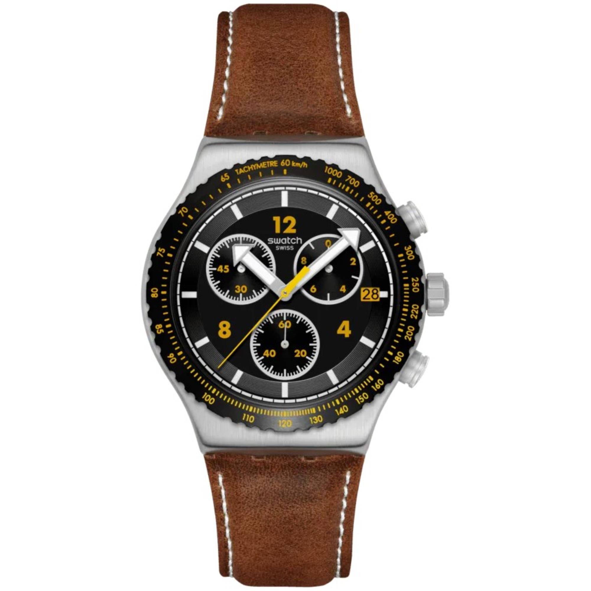 Swatch Canyon Chaser Unisex Black Dial Watch YVS530